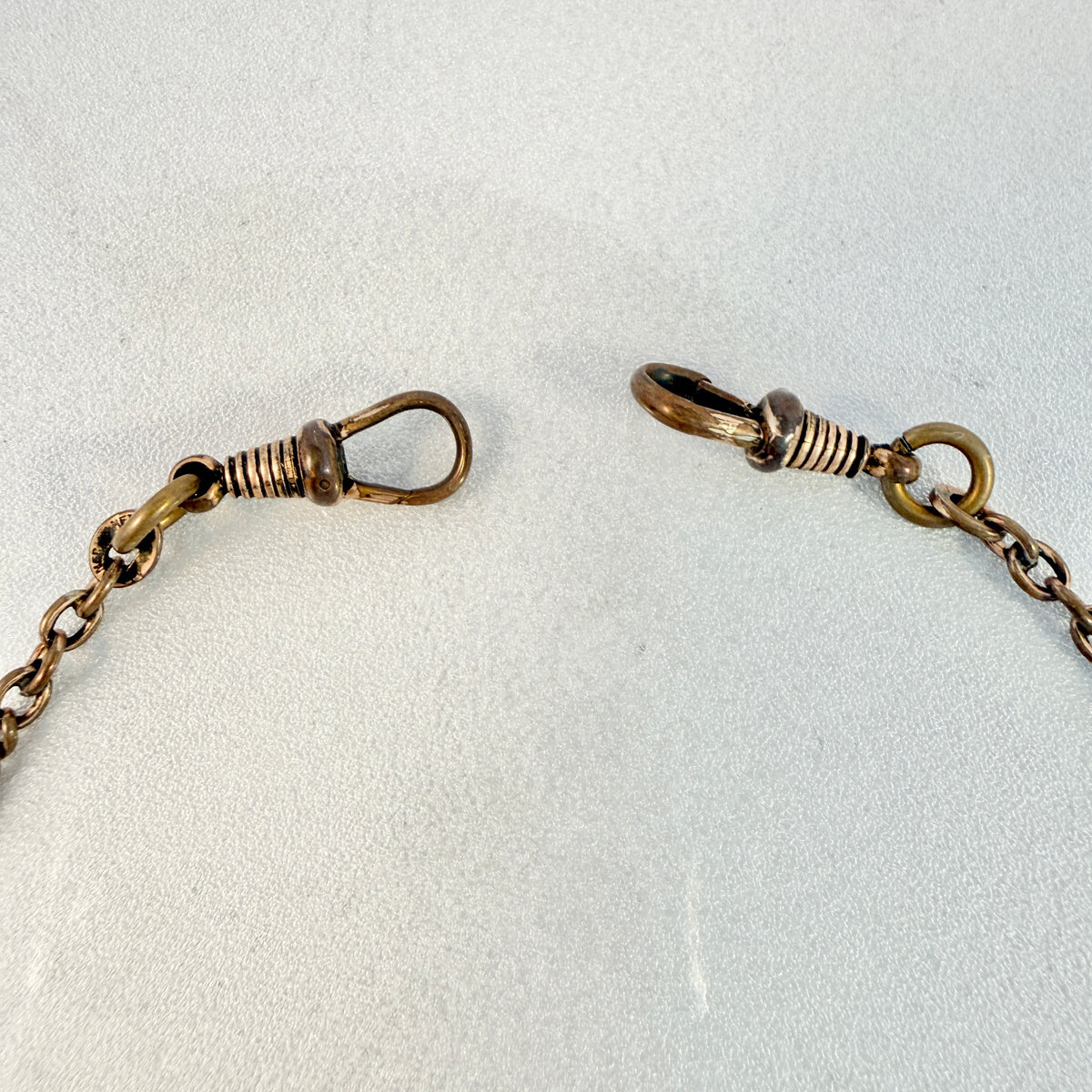 Antique Gold Doublé Yellow Metal Watch Chain in Necklace Length.