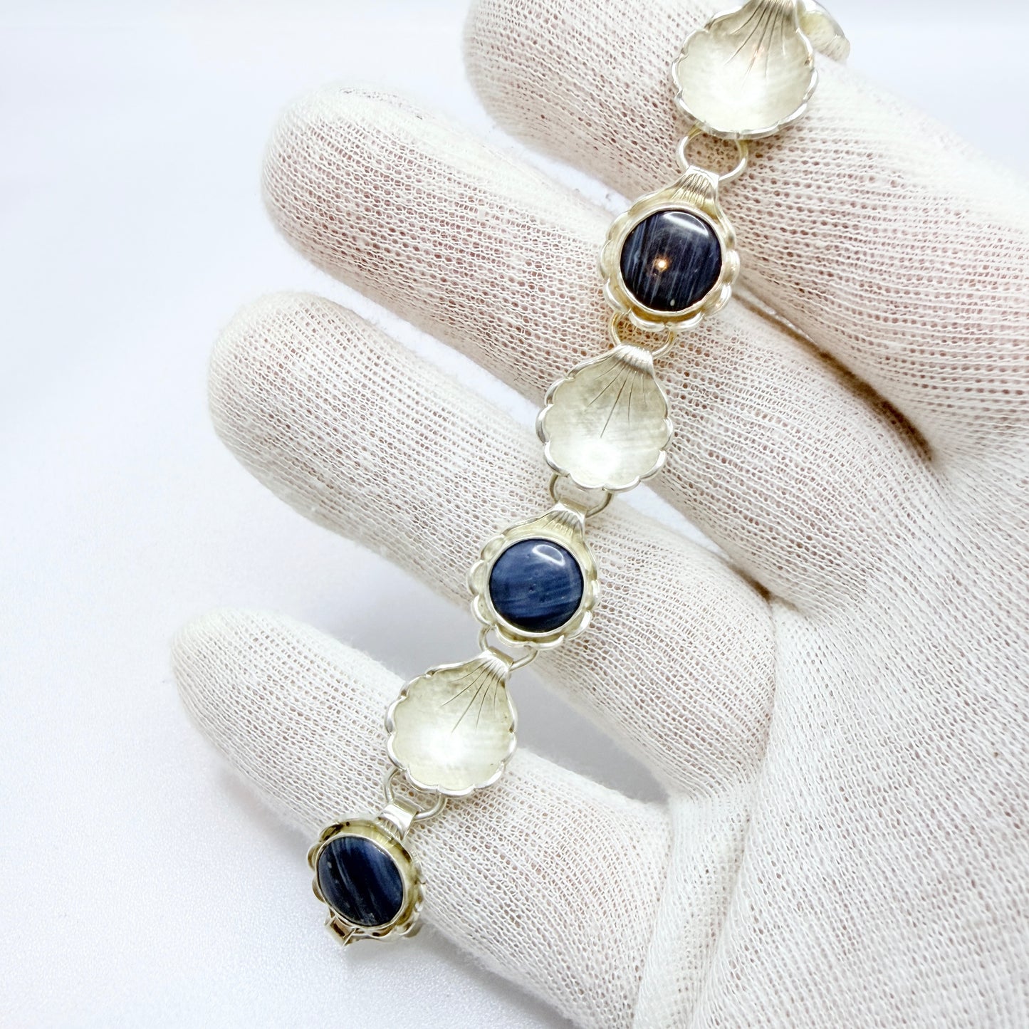 Alton, Sweden 1967. Vintage Sterling Silver Bergslagen-stone Bracelet.