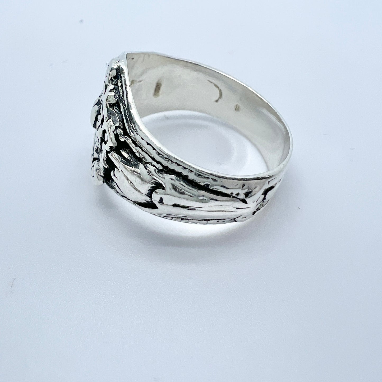 Bengt Hallberg, Sweden 1990s. Sterling Silver 1700s Copy Heart Love Ring.