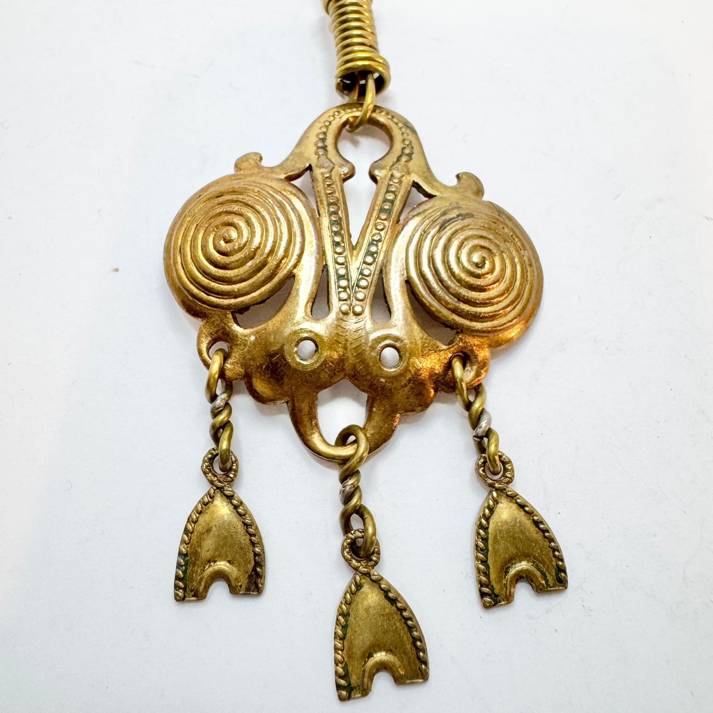 Kalevala Koru, Finland c 1970s. Large Vintage Bronze Pendant Necklace.