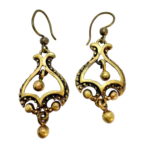 Jorma Valo, Finland 1970s Vintage Bronze Earrings.