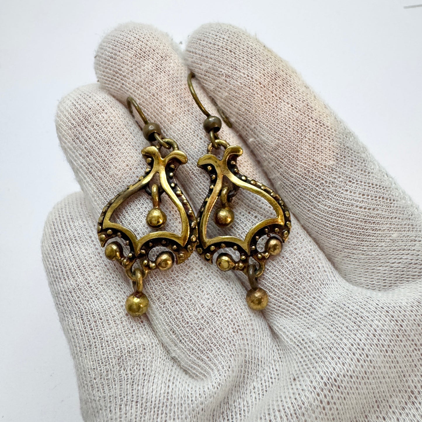 Jorma Valo, Finland 1970s Vintage Bronze Earrings.