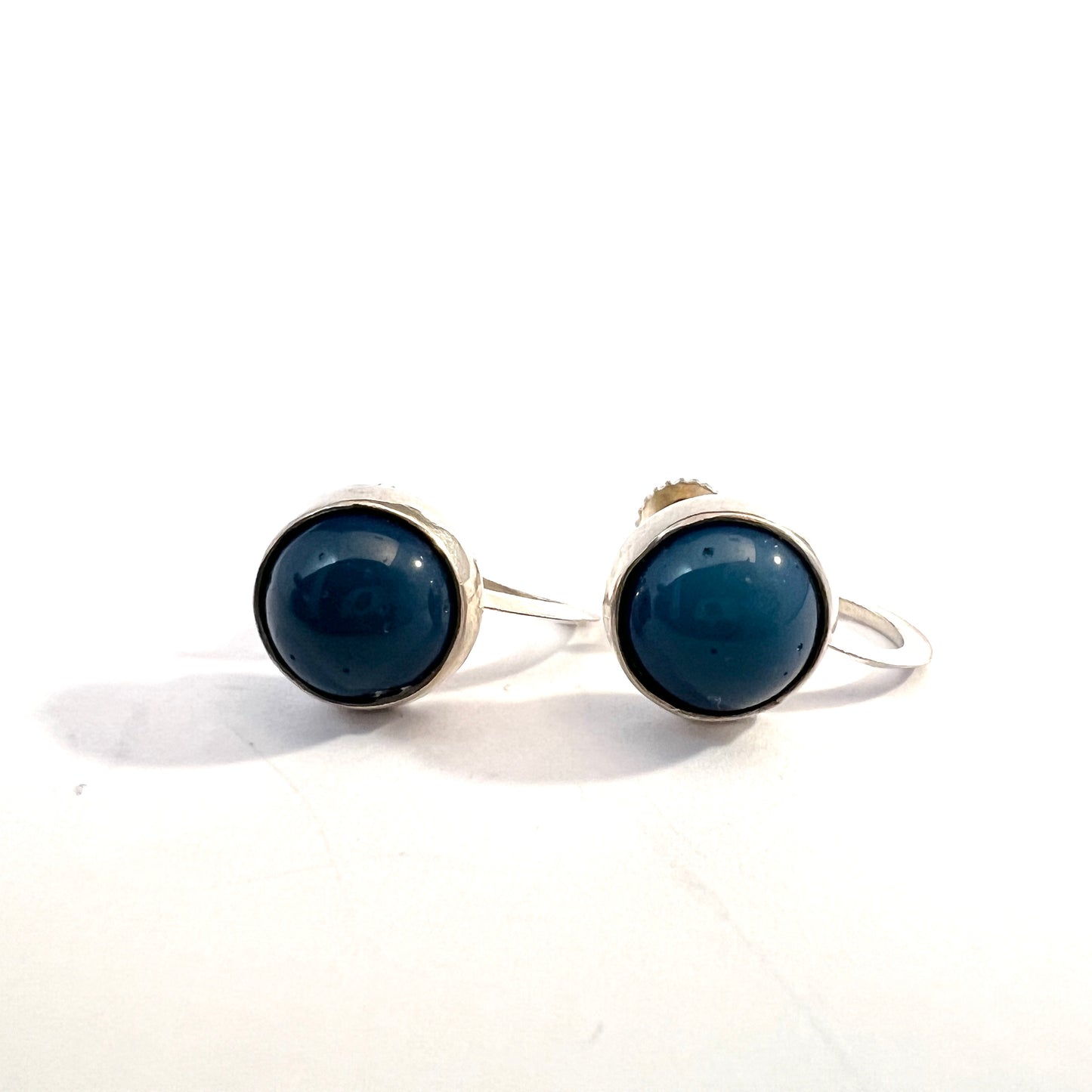 Gustaf Asp, Sweden 1969. Vintage Bergslagen-stone Solid Silver Earrings.