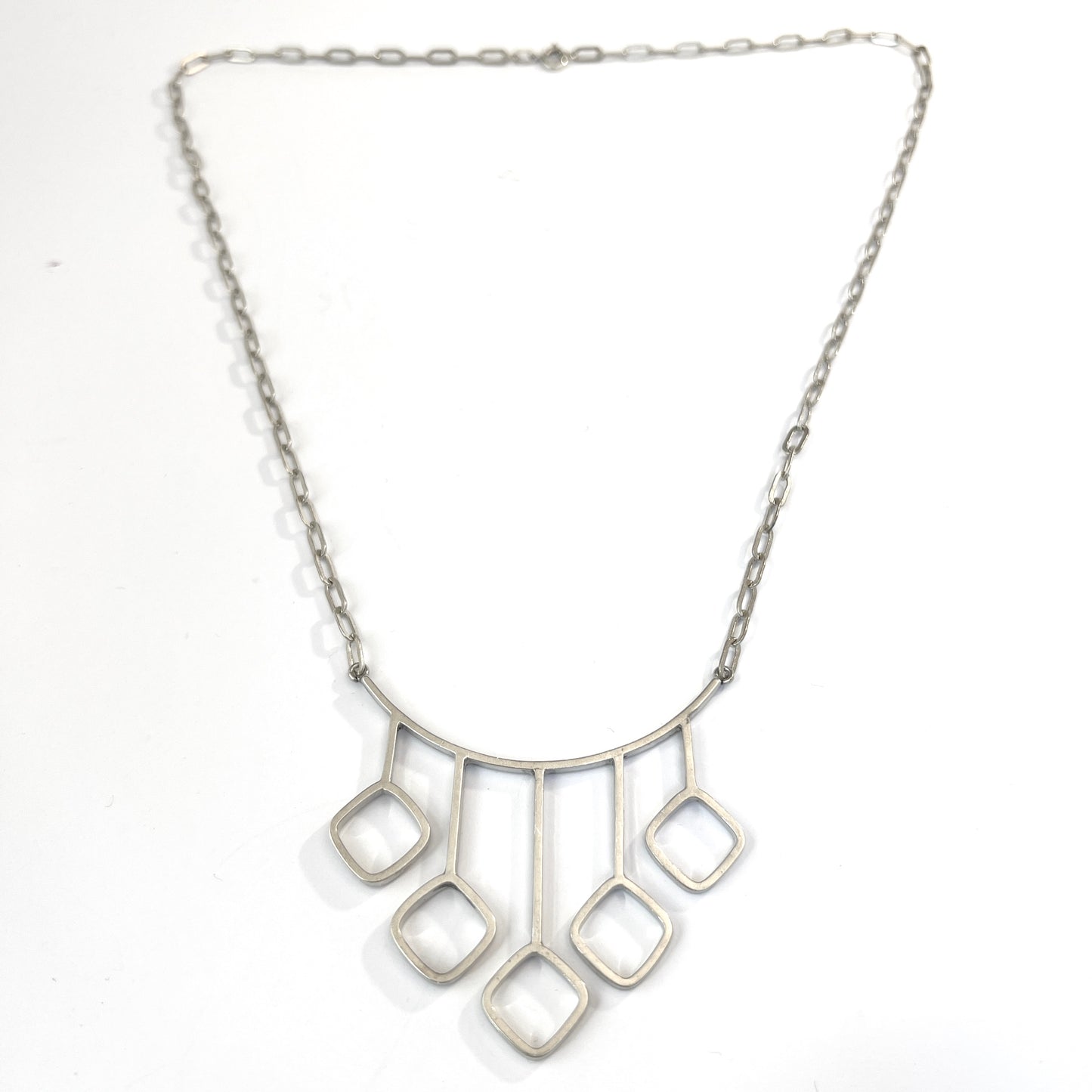 Victor Janson, Sweden 1969. Vintage Modernist Sterling Silver Necklace.