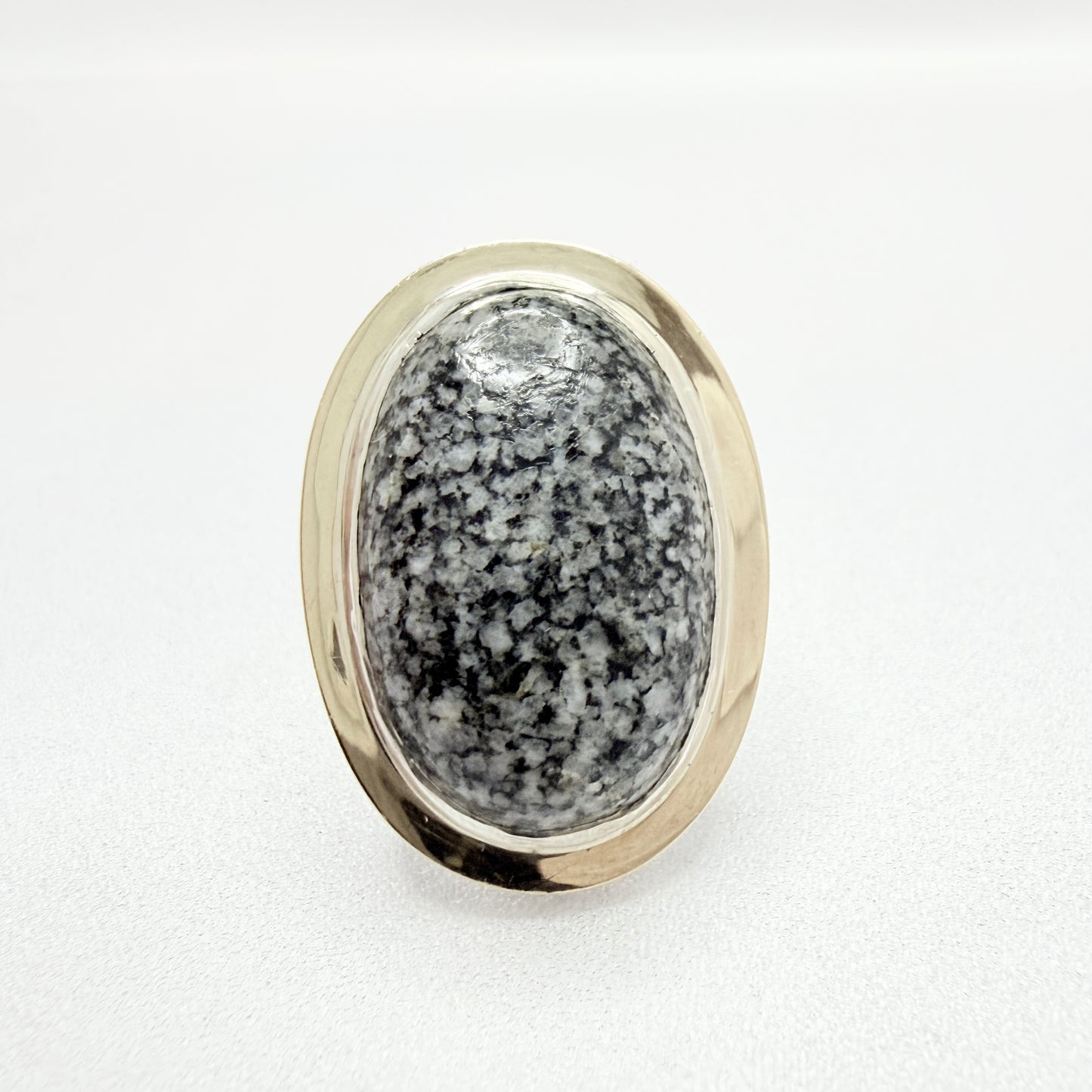 Anders Högberg, Sweden 1973. Bold Vintage Sterling Granite RIng. Signed.