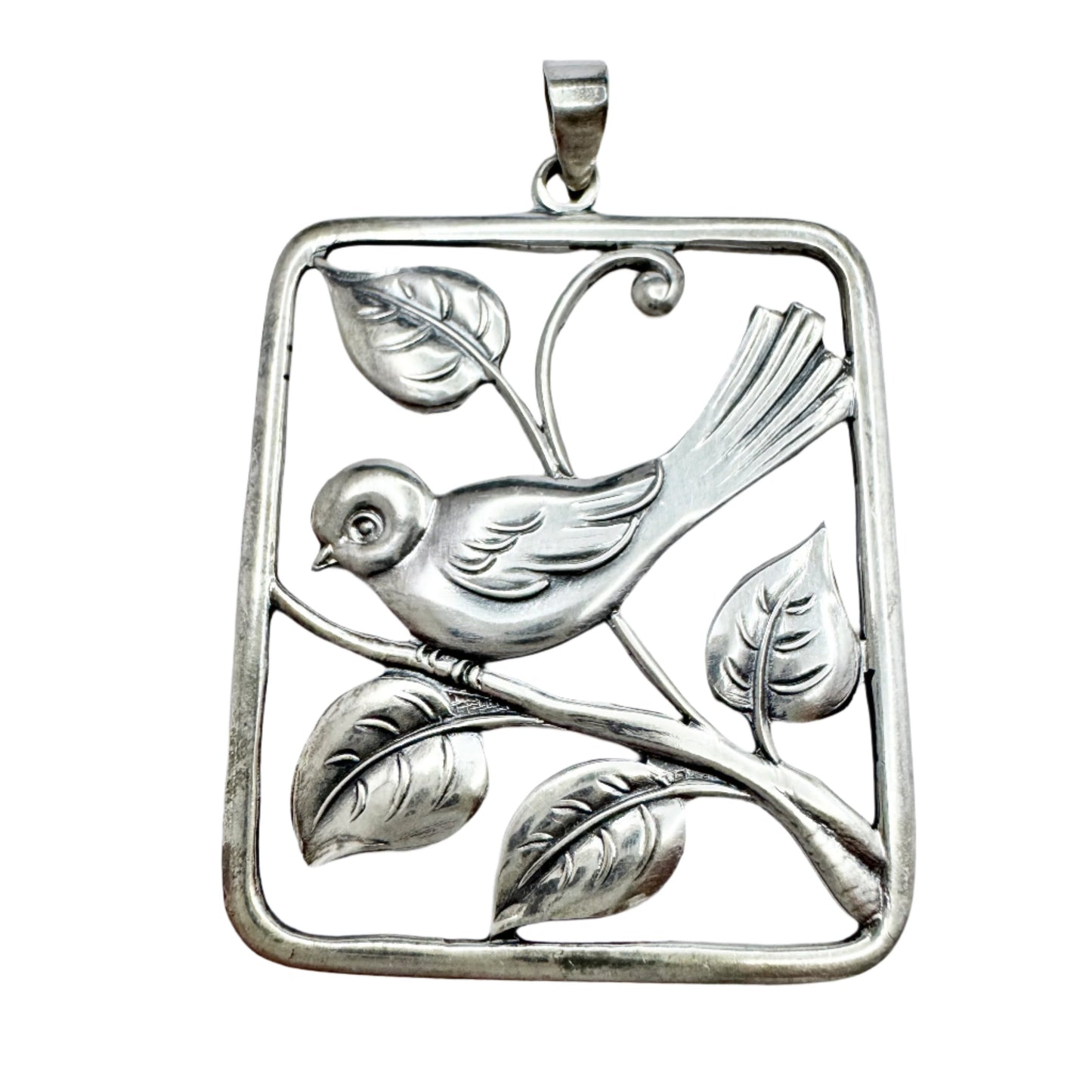 Christian Knudsen Hansen, Denmark c 1940s. Vintage Solid Silver Bird Pendant.