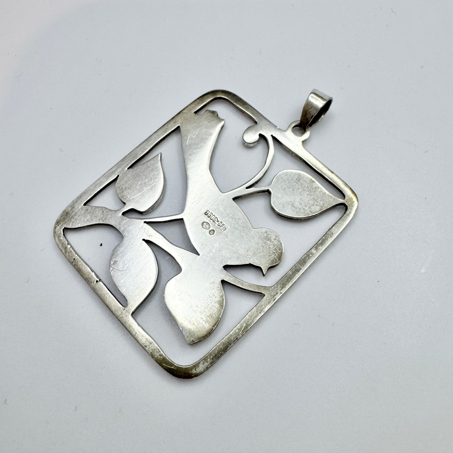 Christian Knudsen Hansen, Denmark c 1940s. Vintage Solid Silver Bird Pendant.