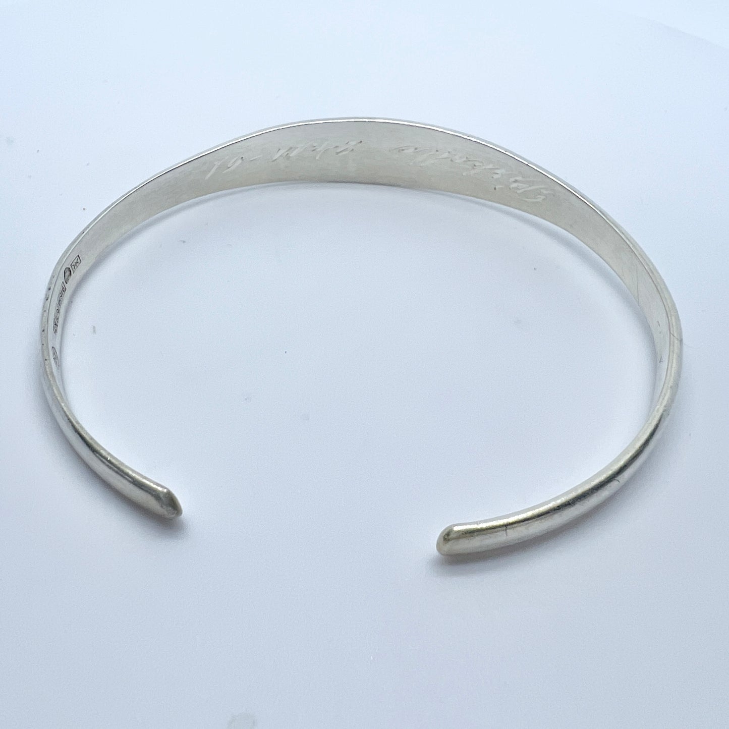 Kalevala Koru, Finland 1961. Vintage Solid Silver Cuff Bangle Bracelet.