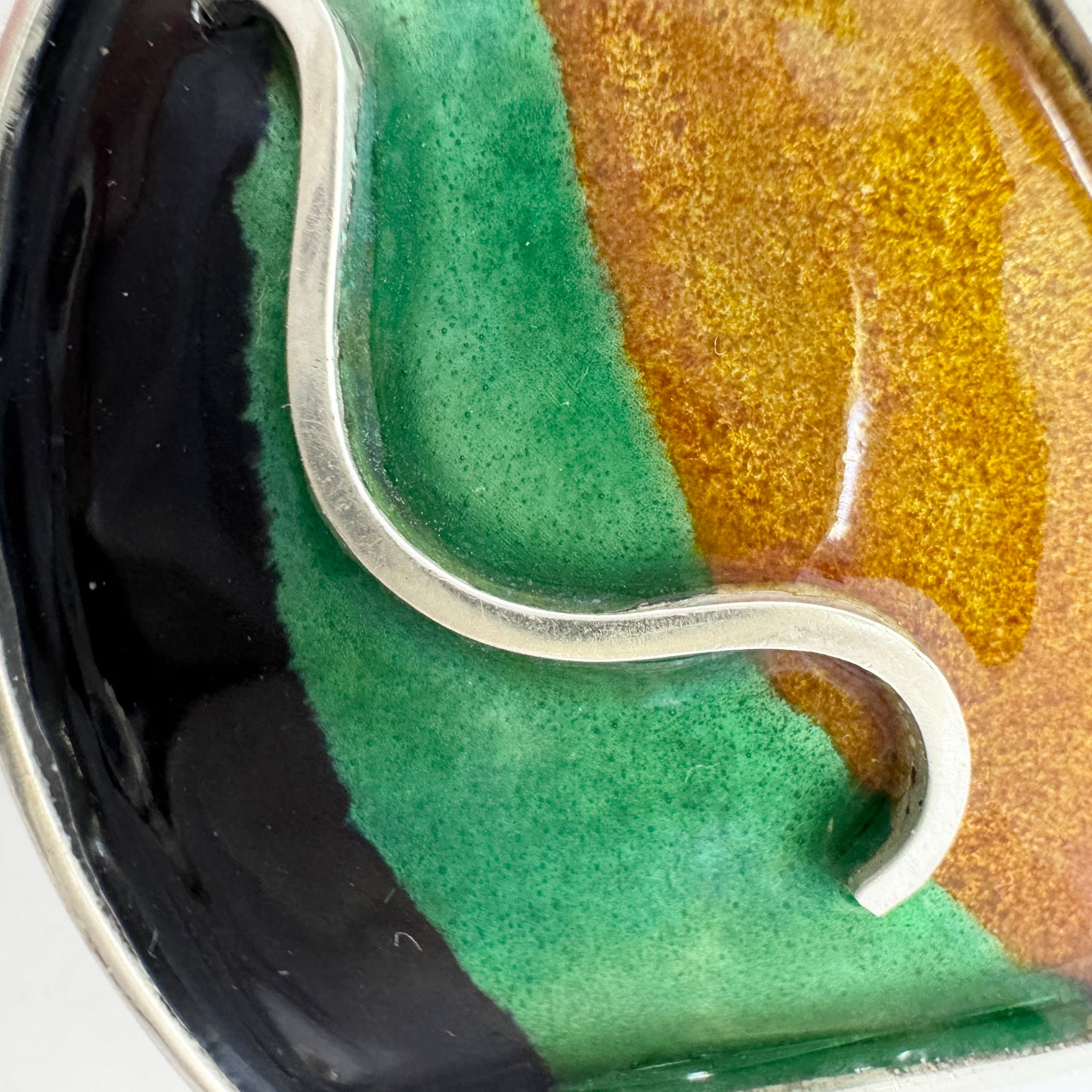 Jonsson, Sweden 1956. Vintage Sterling Silver Enamel Brooch. Signed.