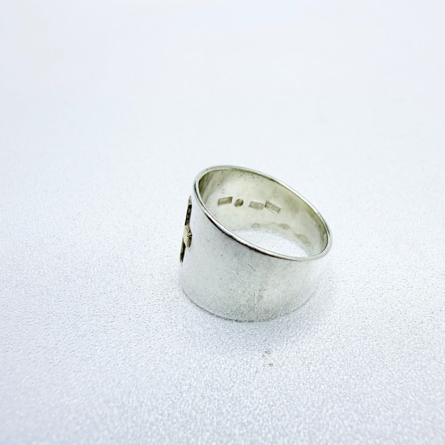 Torbjörn Gruner, Sweden 1986. Vintage Sterling Silver 18k Gold Cross Ring.
