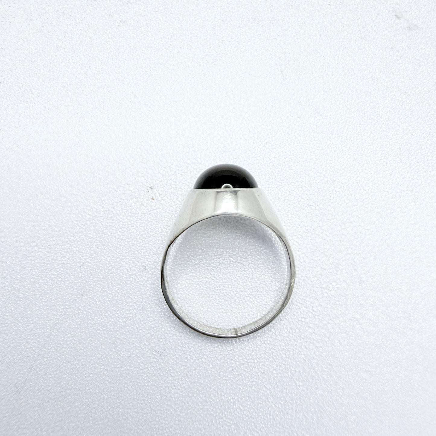 Frey & Co, Germany 1960s. Vintage Solid Silver Onyx Ring.