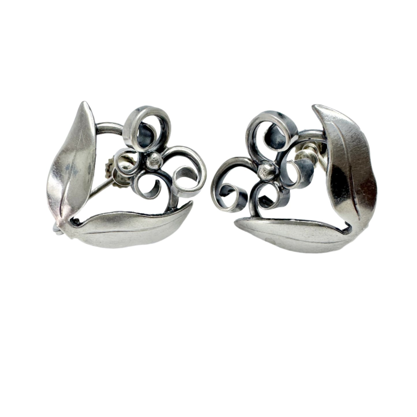 Ella Hansen, Sweden 1947. Vintage Sterling Silver Earrings.