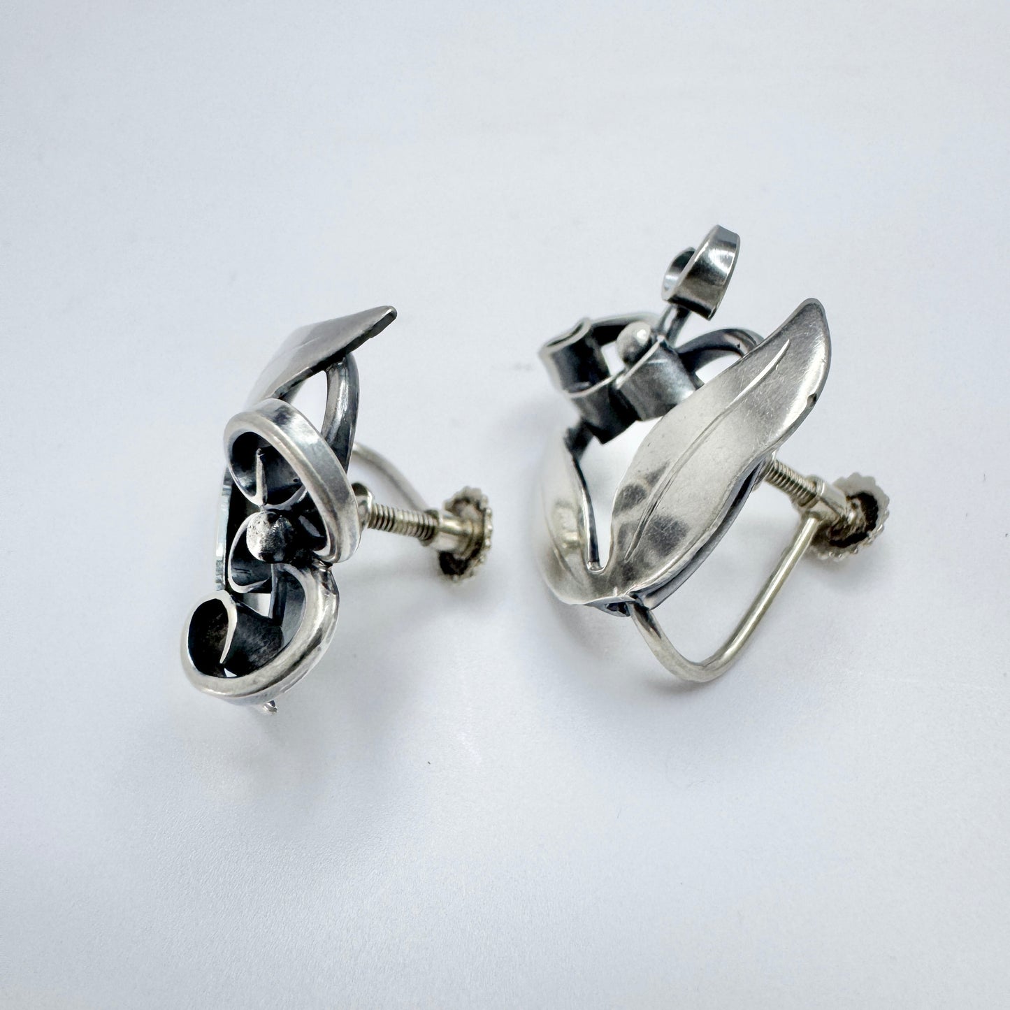 Ella Hansen, Sweden 1947. Vintage Sterling Silver Earrings.