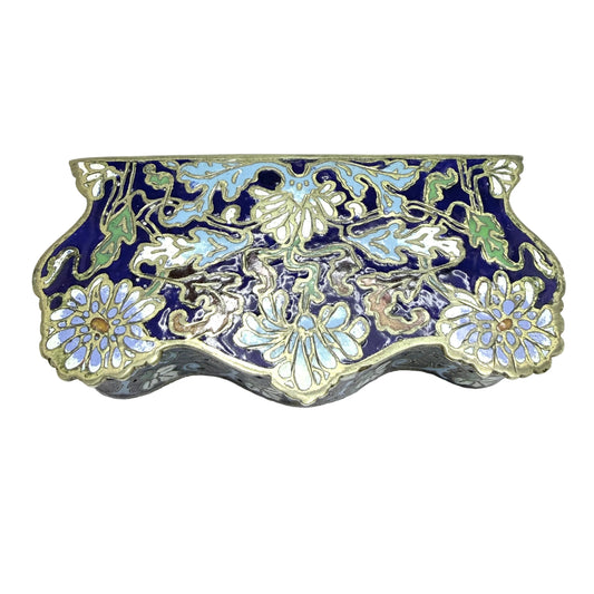 France ca 1890s. Antique Art Nouveau Champlevé Enamel Trinket Jewelry Box.
