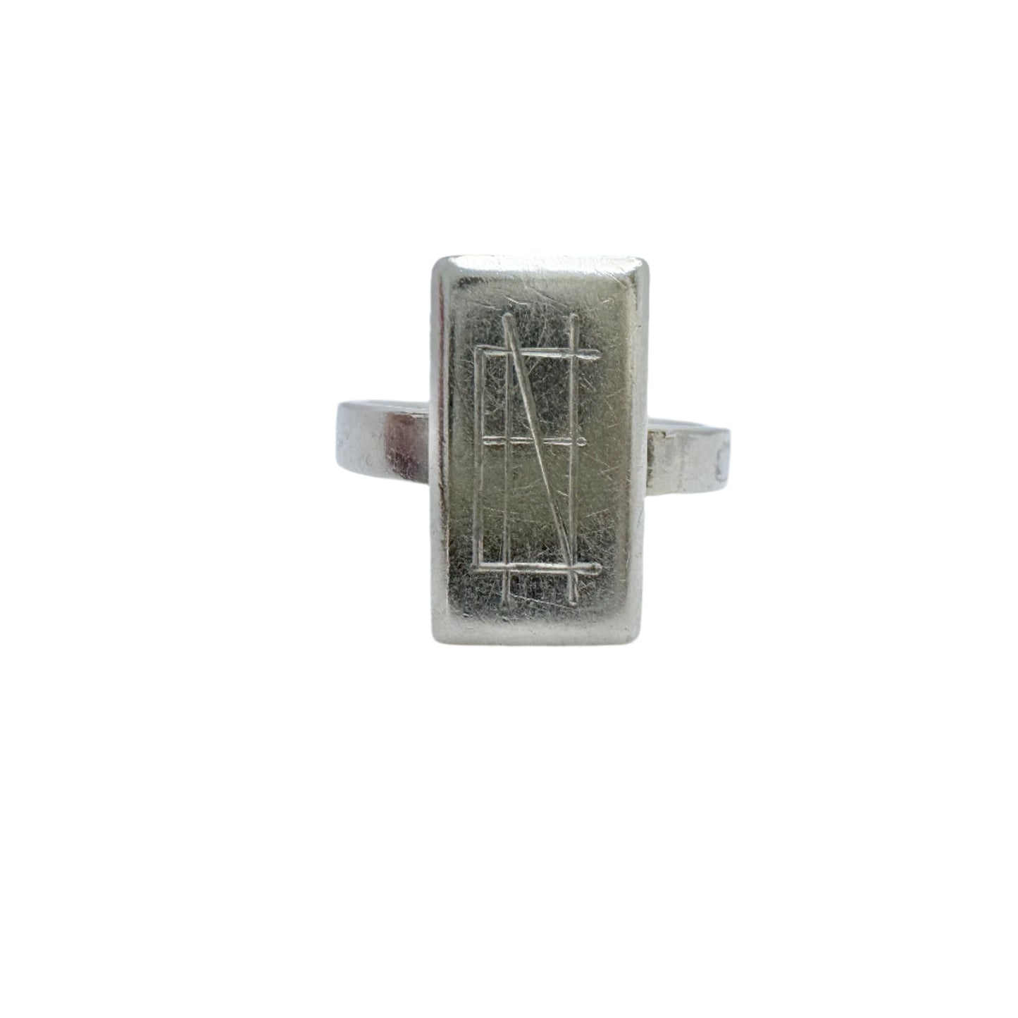 A Lundström, Sweden 1942. Vintage Sterling Silver Signet Pinky Ring EN / NE