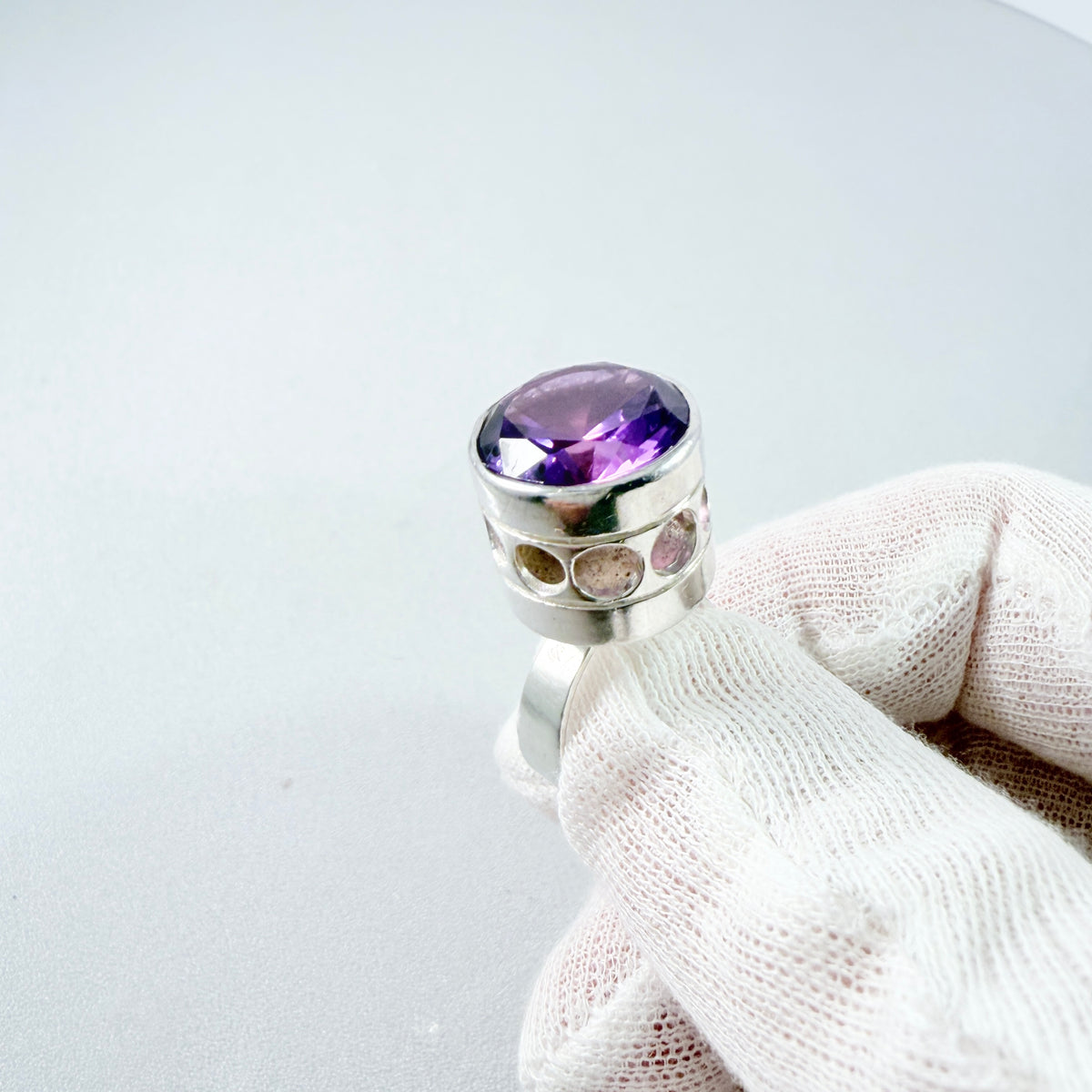 Bengt Hallberg, Sweden 1968. Vintage Sterling Silver Amethyst Ring