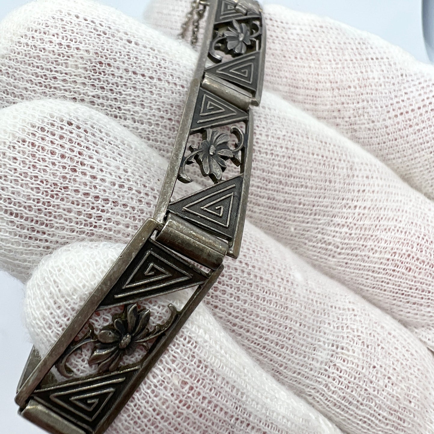 Herman Wist, Finland 1941. Rare War-Time Vintage Solid Silver Bracelet.
