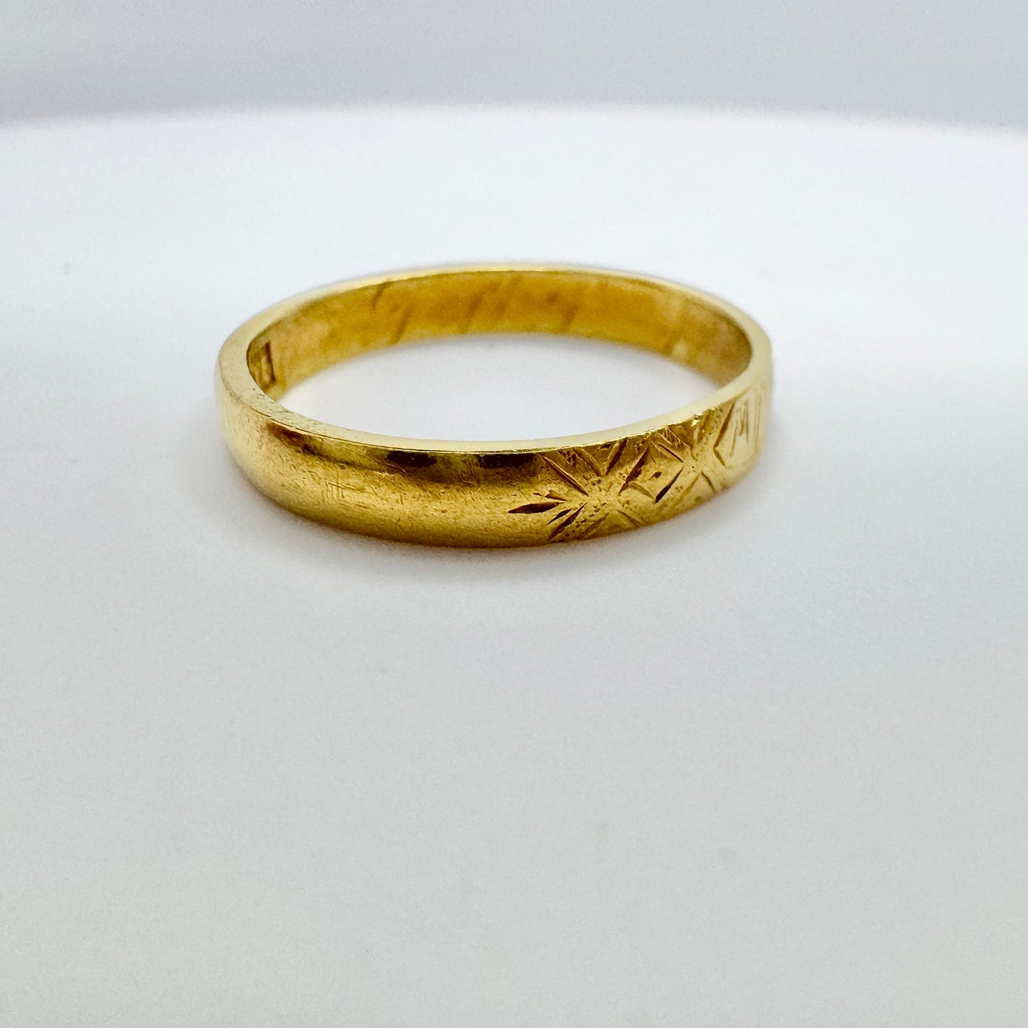 Frans Holm, Sweden year 1860. Antique 23k Gold Memory Ring.