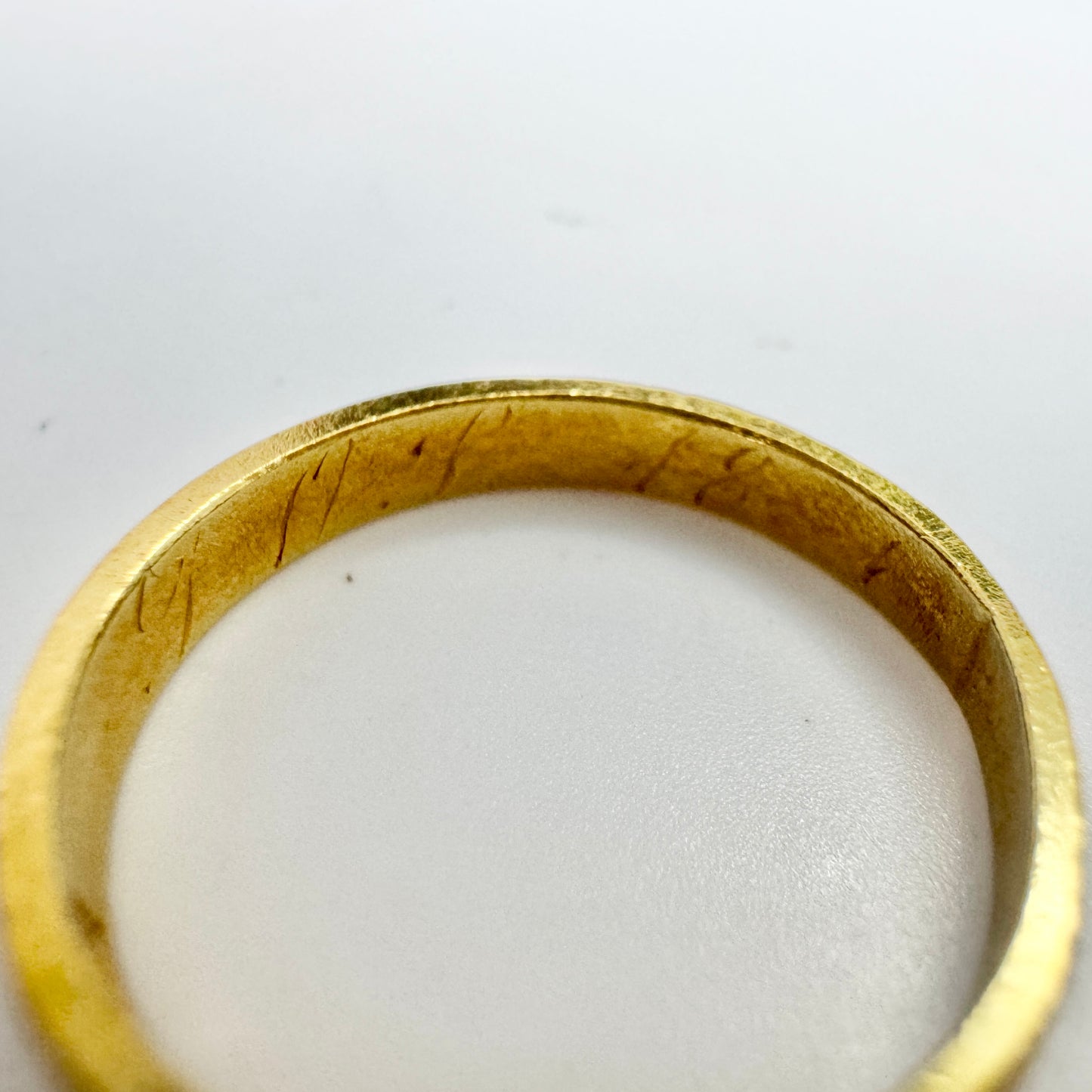 Frans Holm, Sweden year 1860. Antique 23k Gold Memory Ring.