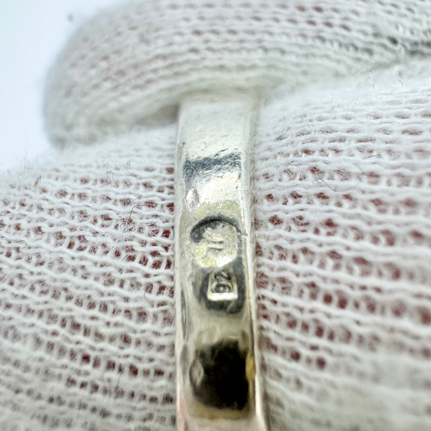 Vintage Sterling Silver Amber Band Ring.