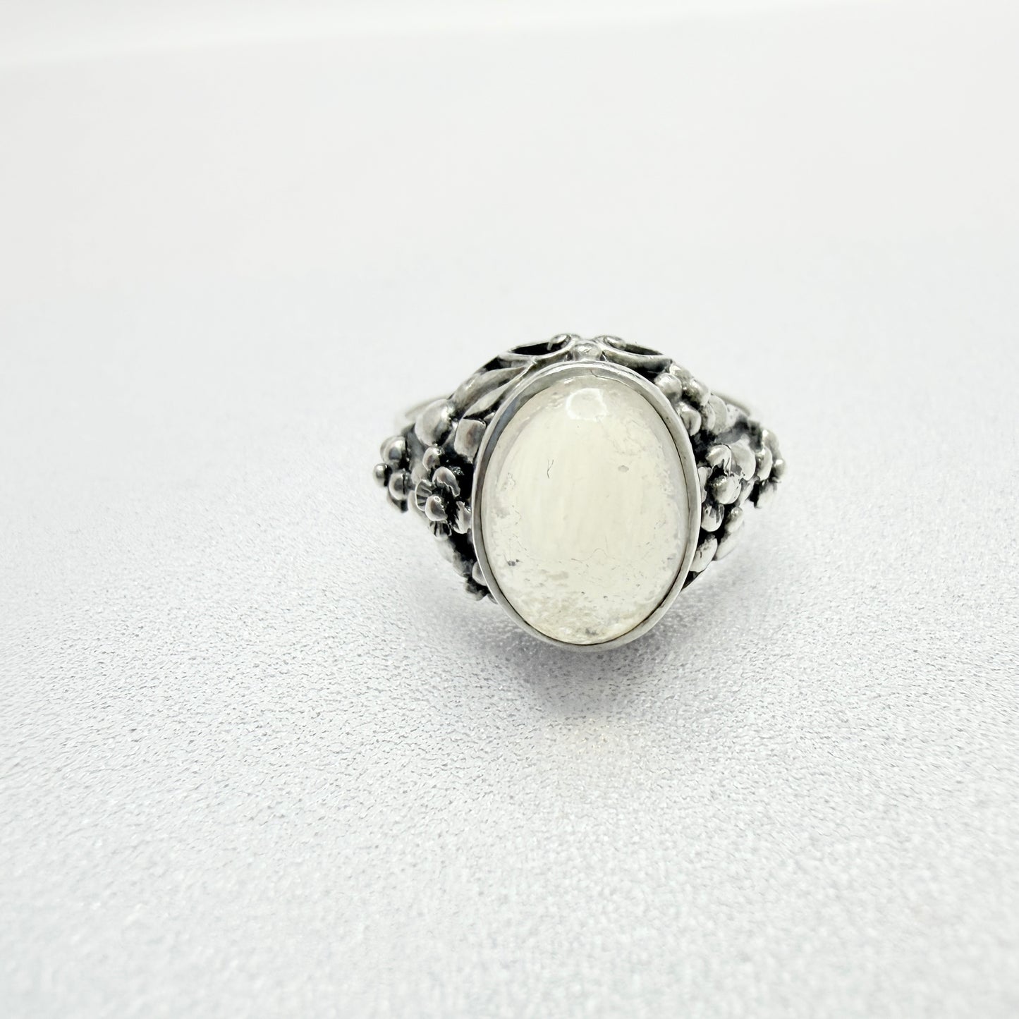 Sweden year 1954. Vintage Solid Silver Moonstone Ring.