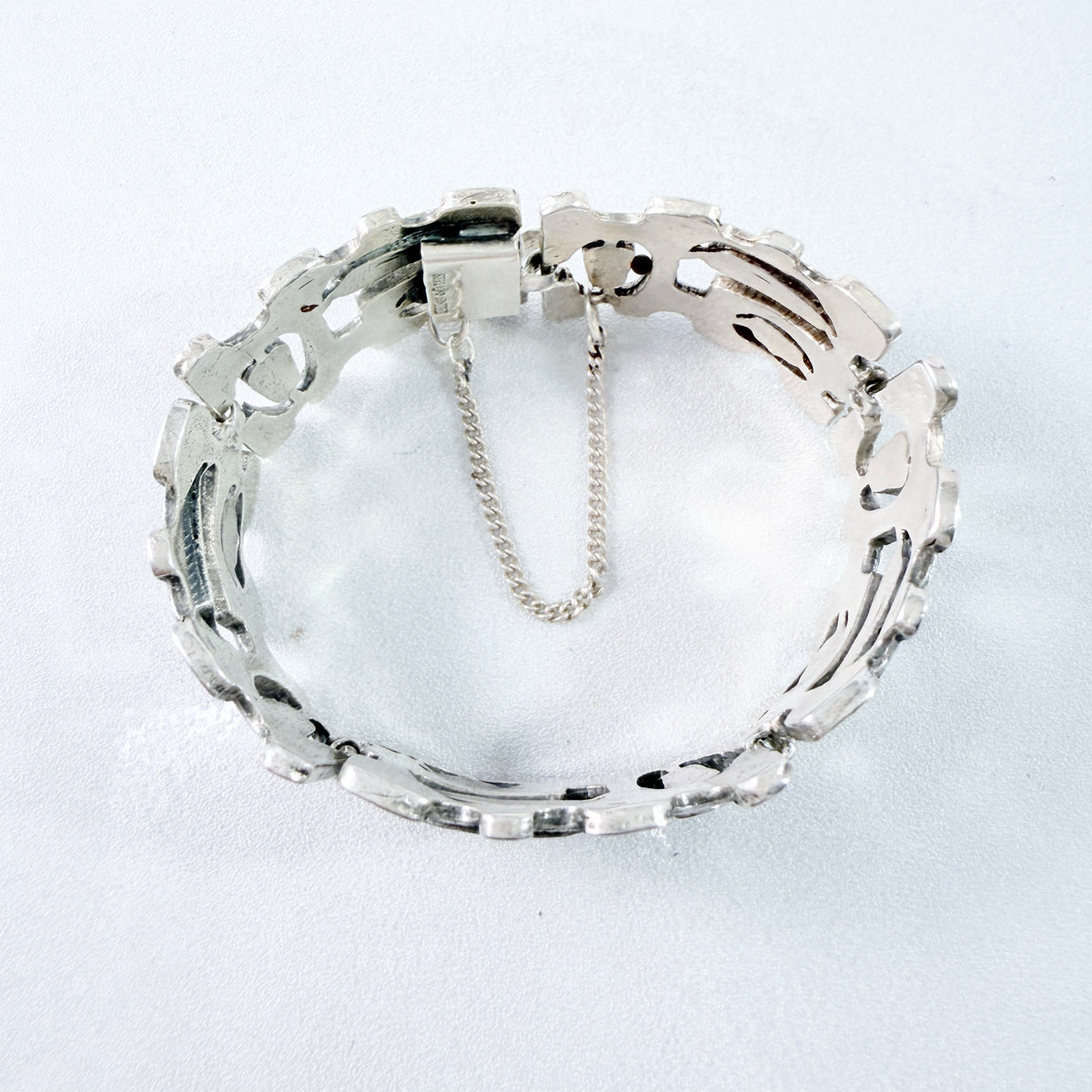 Joachim Klintz, Sweden year 1970. Chunky Vintage Modernist Sterling Silver Bracelet.