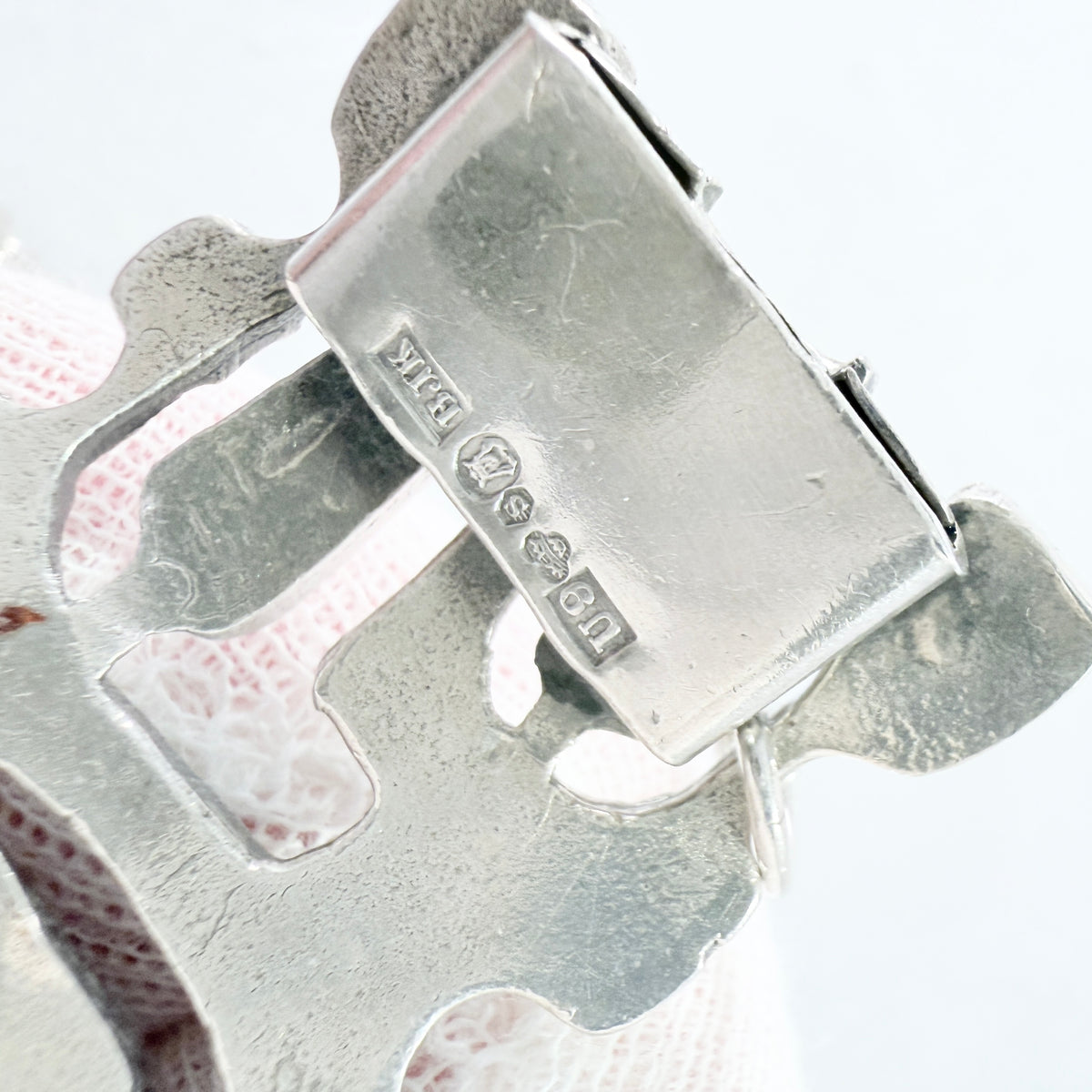 Joachim Klintz, Sweden year 1970. Chunky Vintage Modernist Sterling Silver Bracelet.