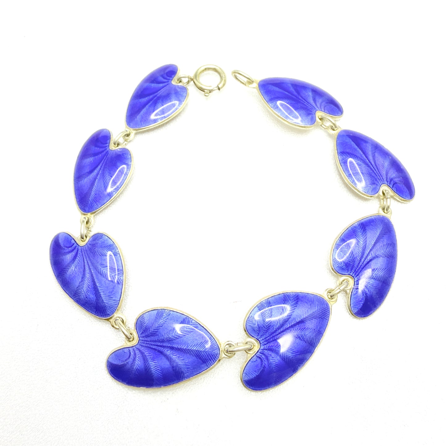 Finn Jensen, Norway. Vintage Sterling Silver Blue Enamel Bracelet.