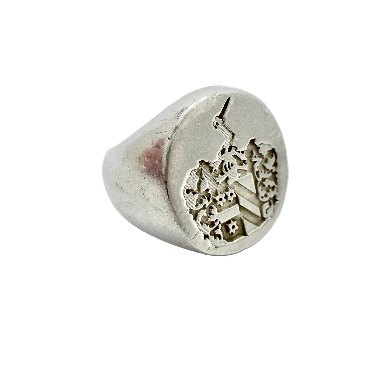 Chunky Vintage Sterling Silver Signet Ring.