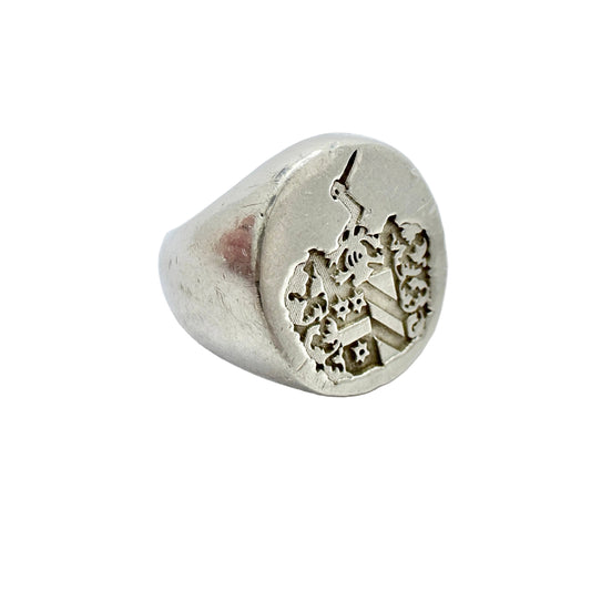 Chunky Vintage Sterling Silver Signet Ring.