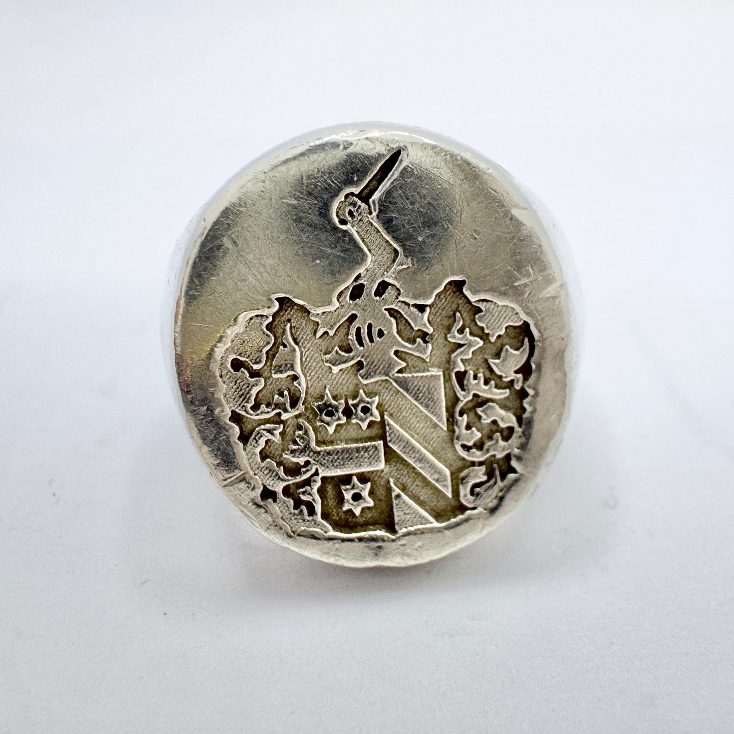 Chunky Vintage Sterling Silver Signet Ring.