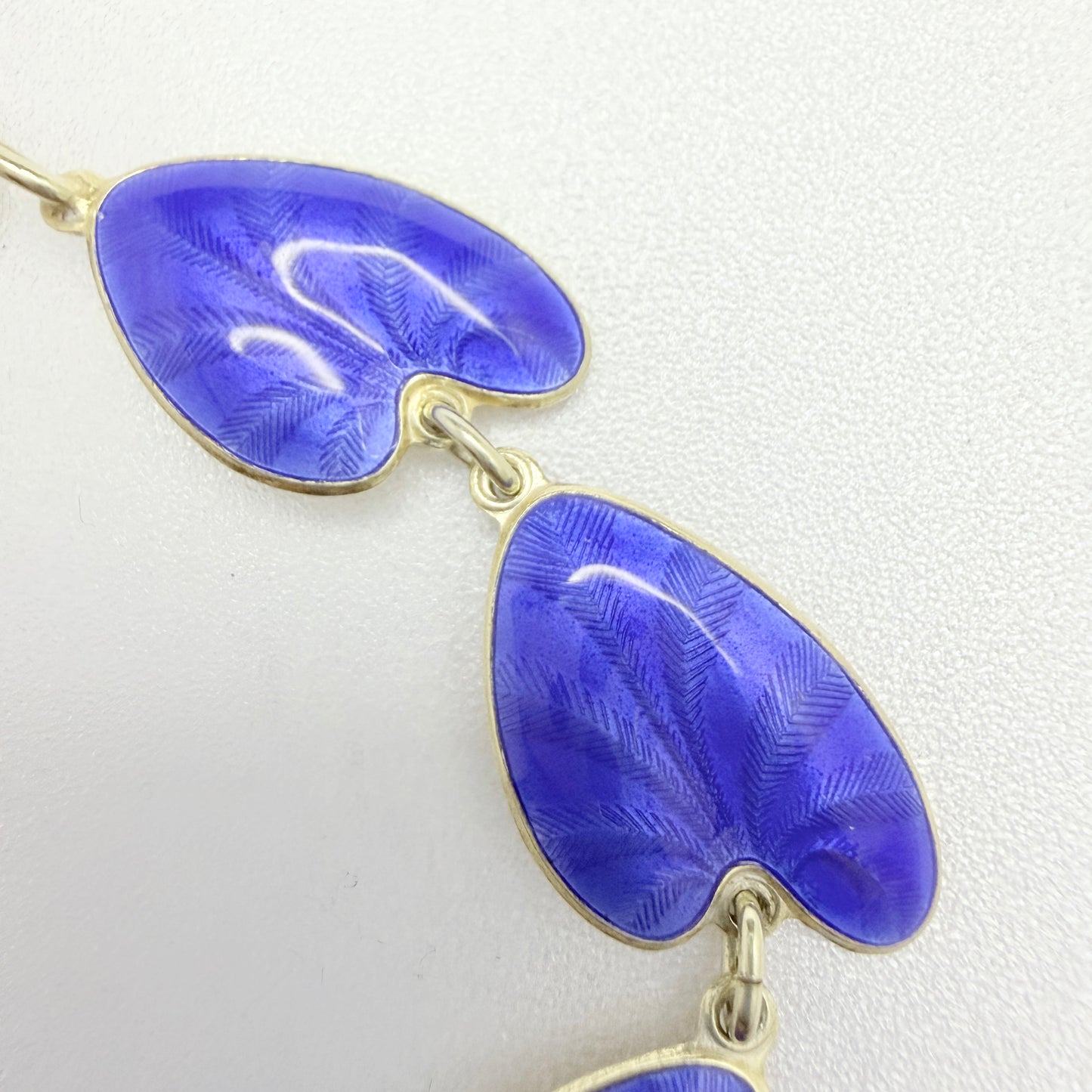 Finn Jensen, Norway. Vintage Sterling Silver Blue Enamel Bracelet.