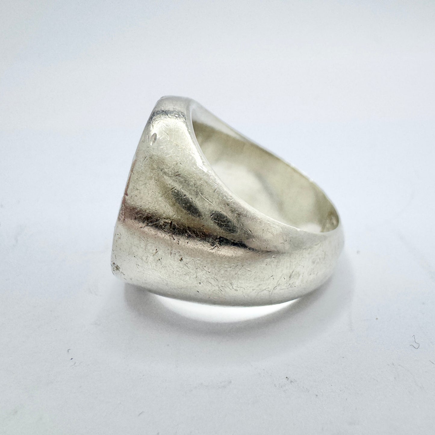 Chunky Vintage Sterling Silver Signet Ring.