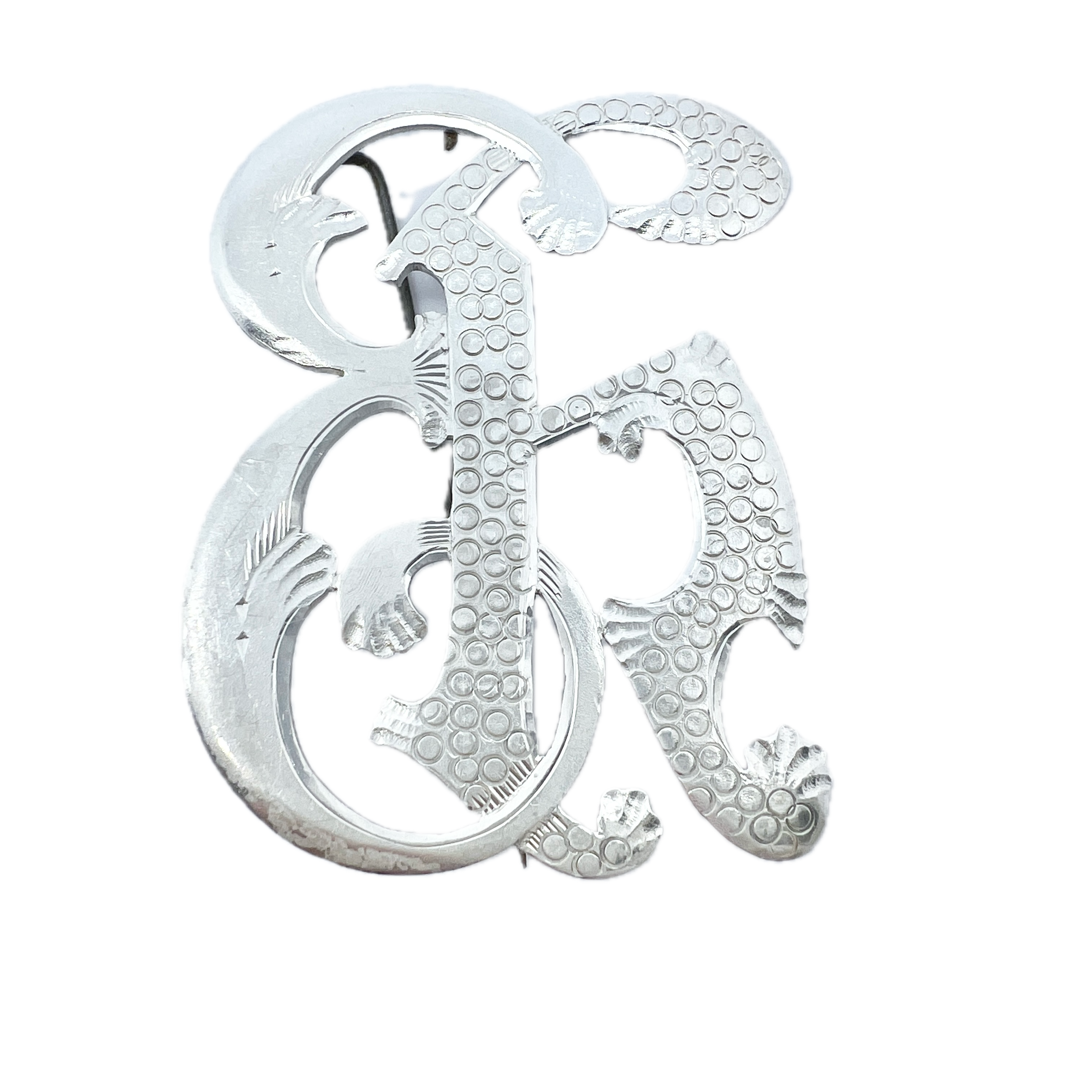 Antique Edwardian Solid Silver Monogram Brooch. – T Niklasson Gallery