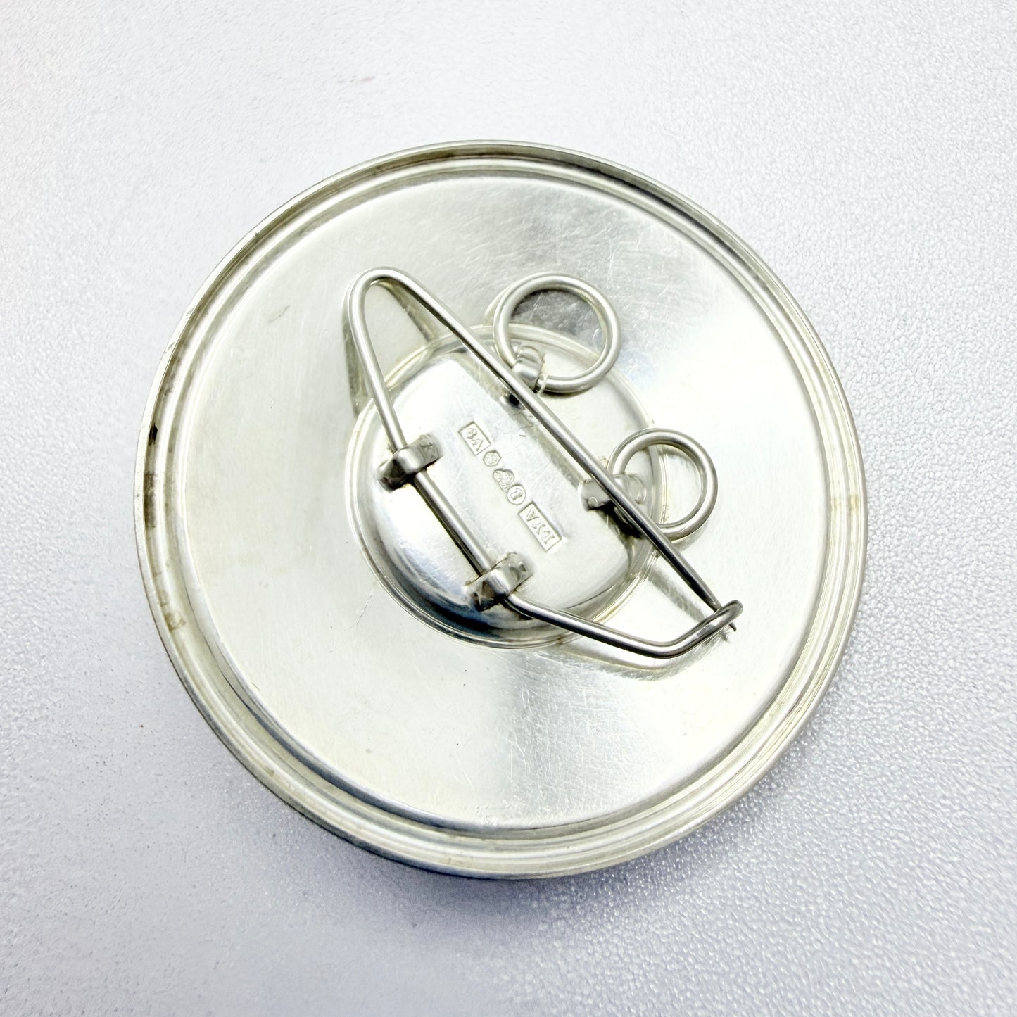Stenlya, Sweden 1971. Vintage Sterling Silver Porphyry Dragestil Brooch Pendant.