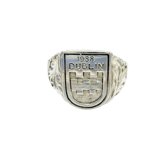Dublin, 1988. Vintage Sterling Silver Signet Ring.