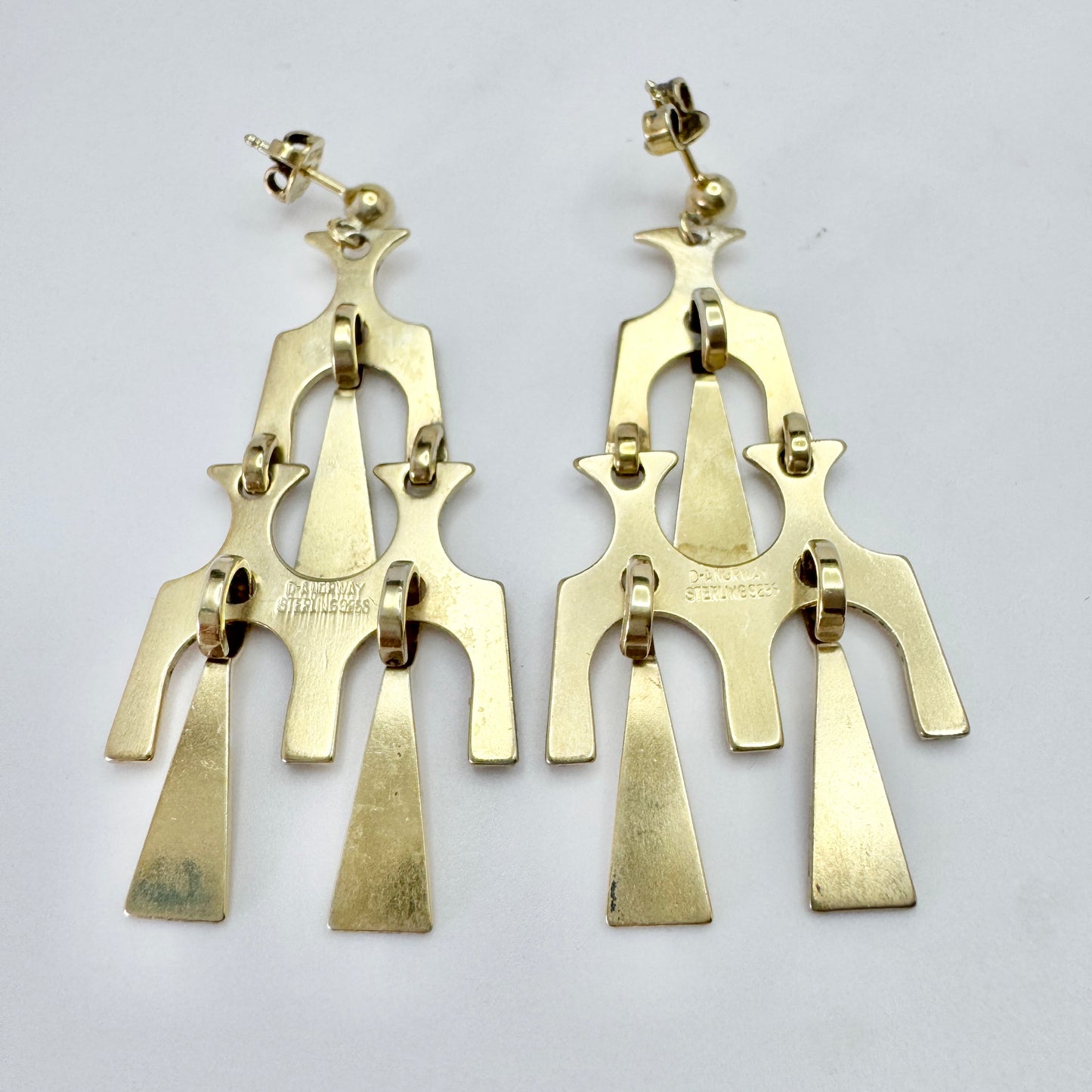 David-Andersen, Norway. Vintage Sterling Silver Earrings.