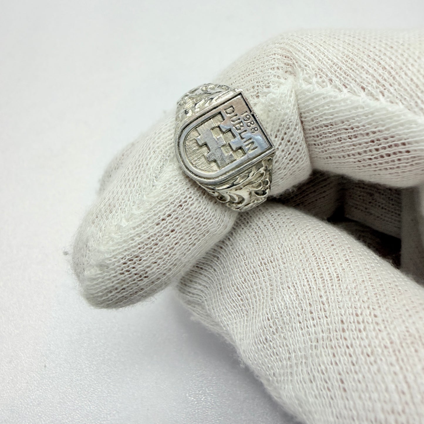 Dublin, 1988. Vintage Sterling Silver Signet Ring.