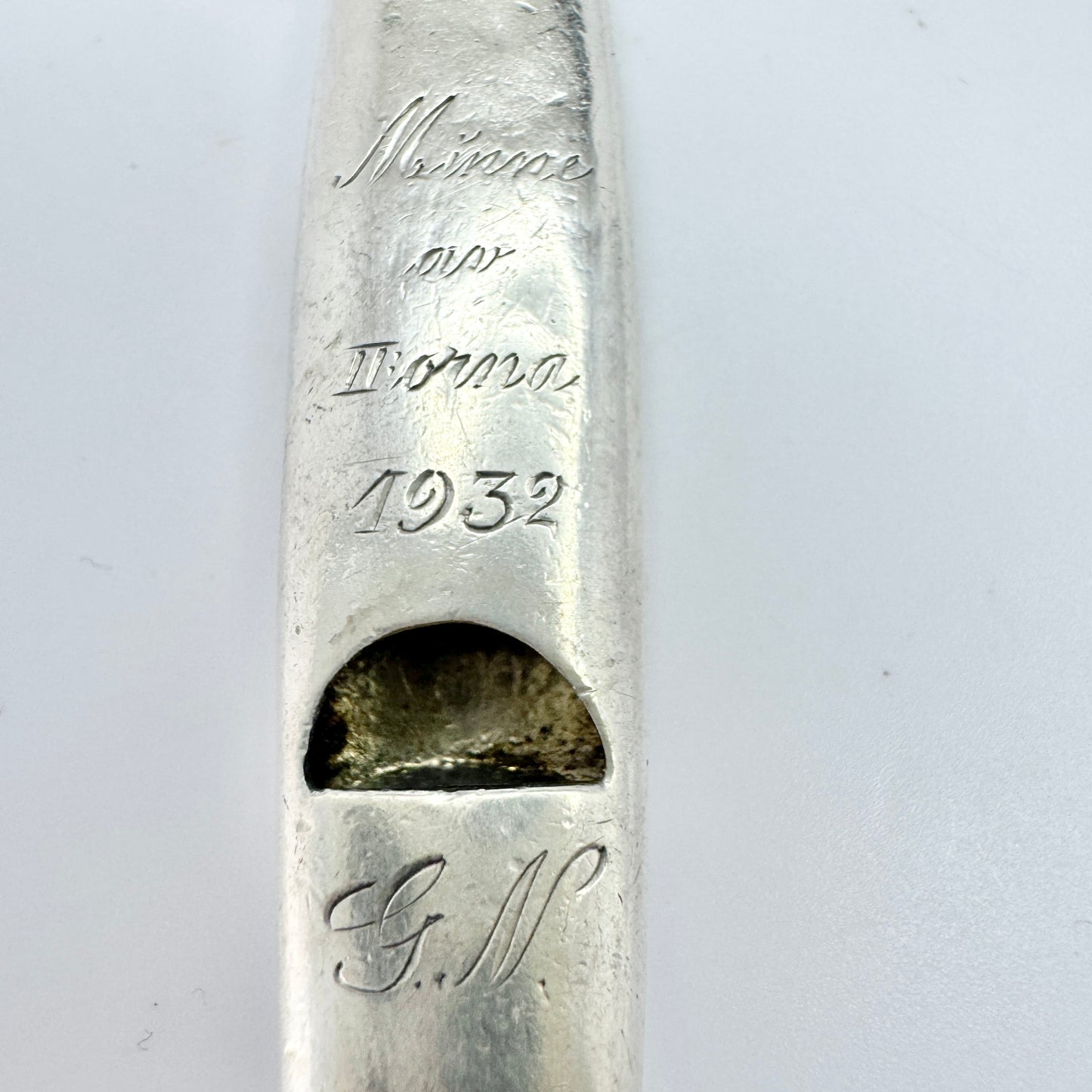 Sweden 1932. Vintage Solid 900 Silver Whistle Pendant.