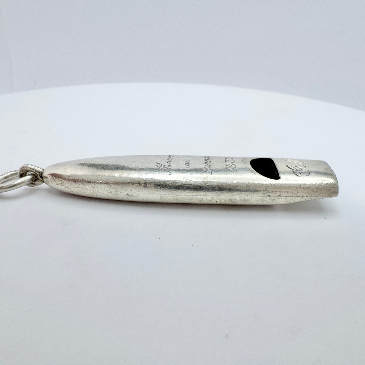 Sweden 1932. Vintage Solid 900 Silver Whistle Pendant.