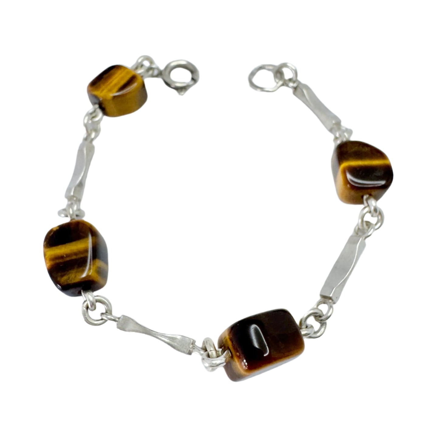 Arvo Saarela, Sweden 1962. Vintage Sterling Silver Tiger's Eye Bracelet.