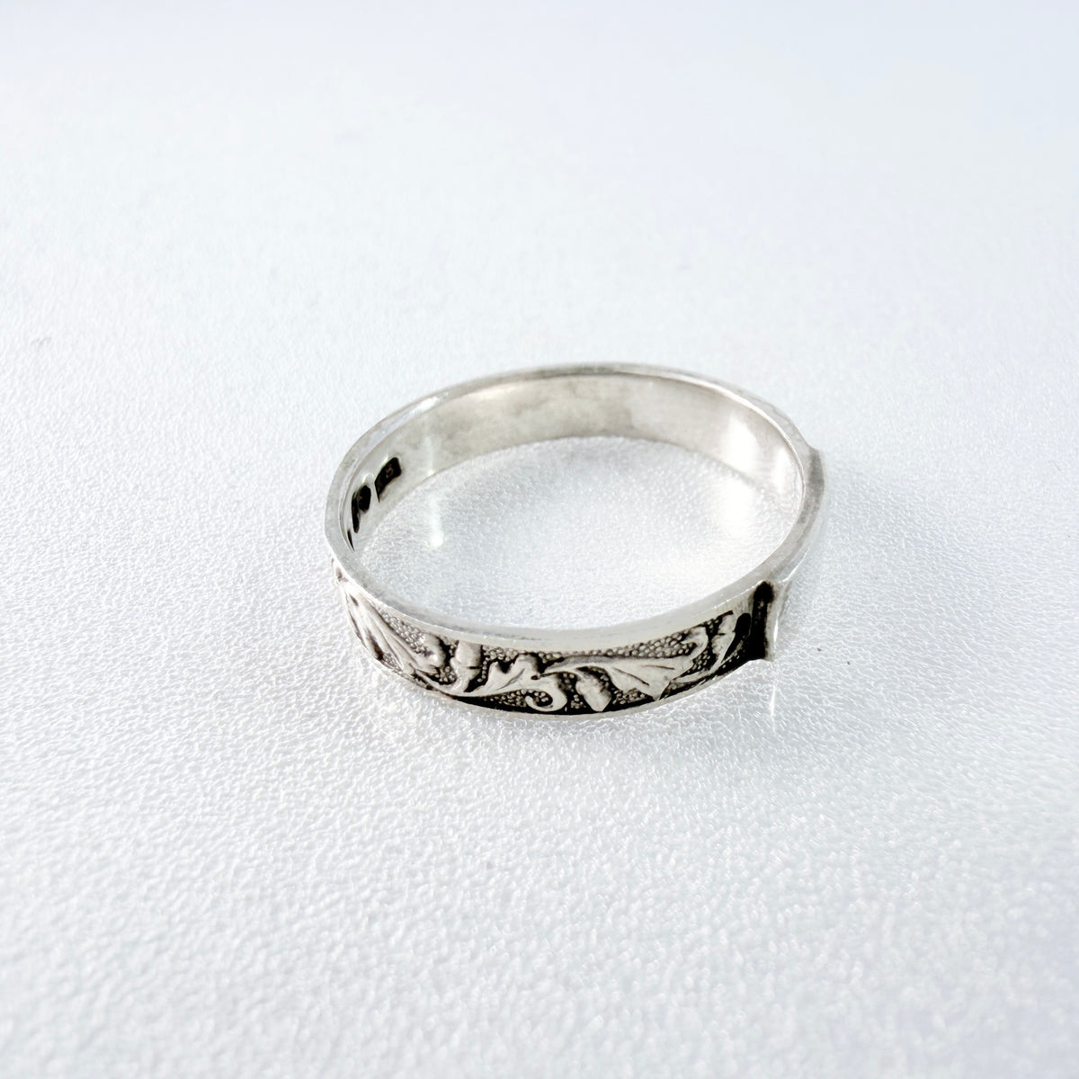 Ekström & Blohm, Sweden 1936. Vintage Unisex Solid Silver Band Monogram Ring with Unengraved Table