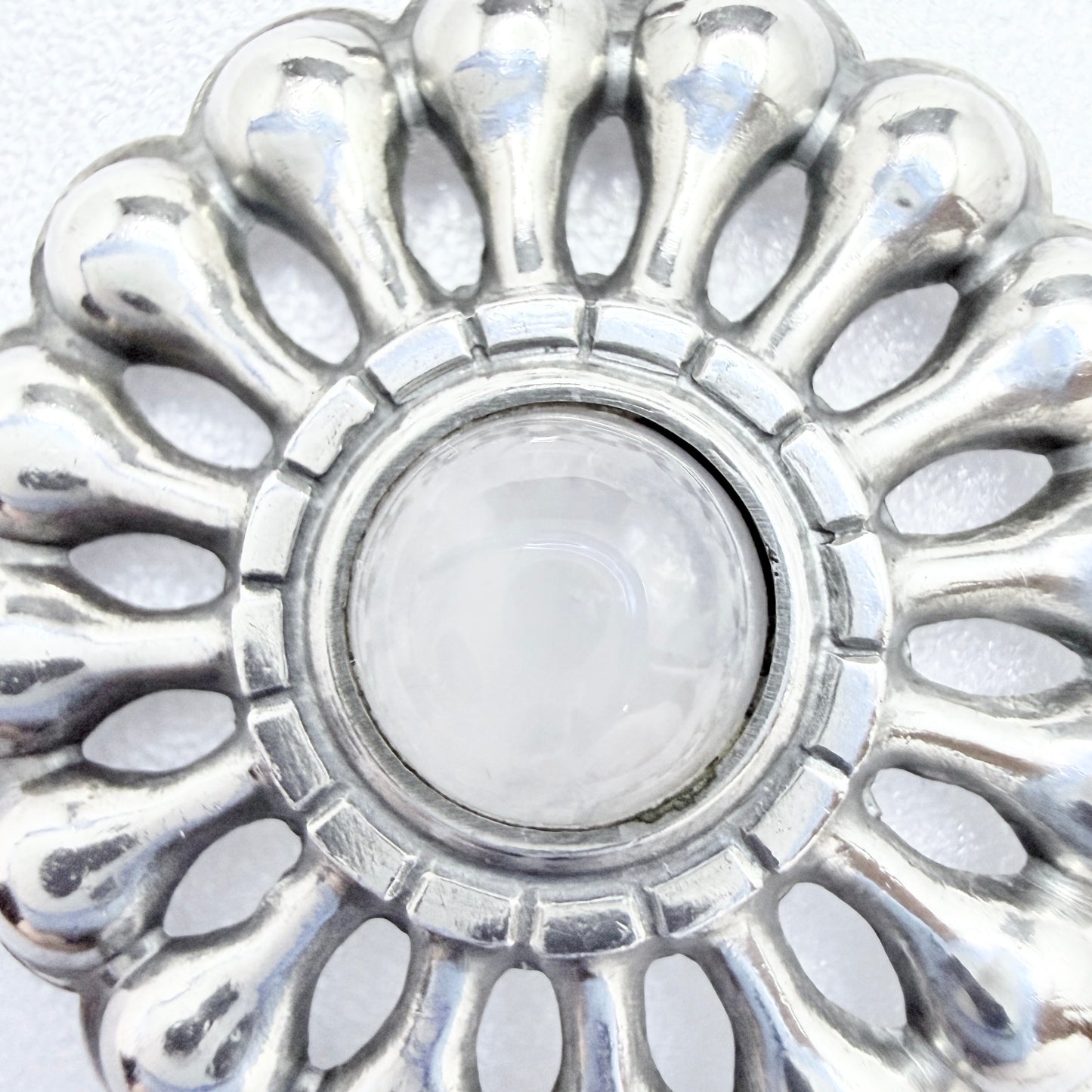 Kalevala Koru, Finland 1969. Vintage Sterling Silver Quartz Pendant Necklace.