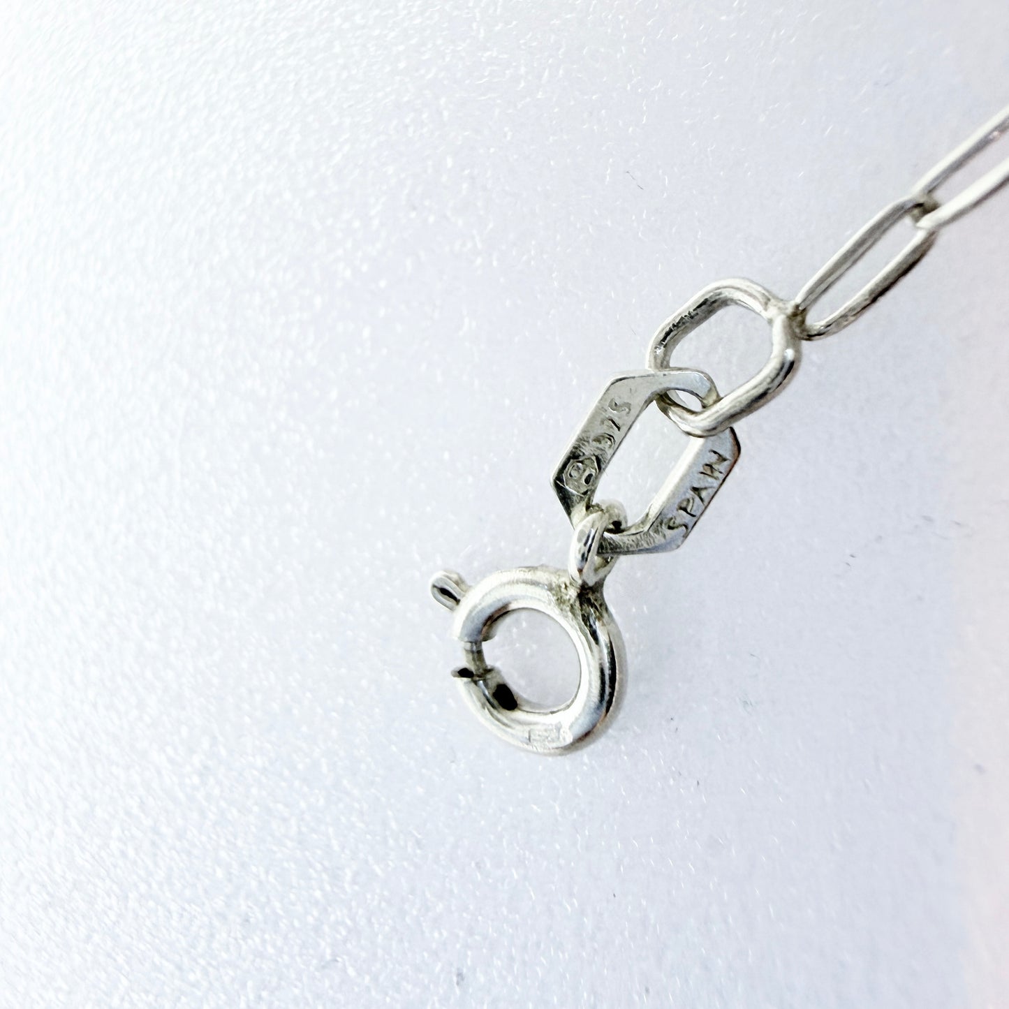 Spain. Vintage Sterling Silver Chain Necklace.