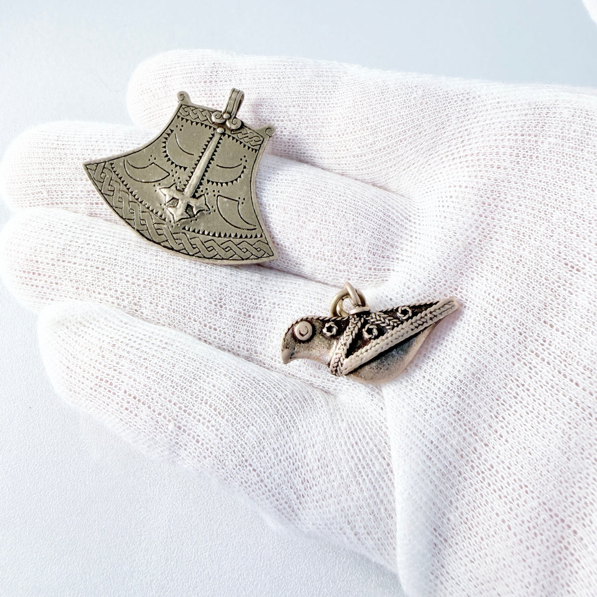 Kalevala Koru, Finland. Two Vintage Bronze Pendants.