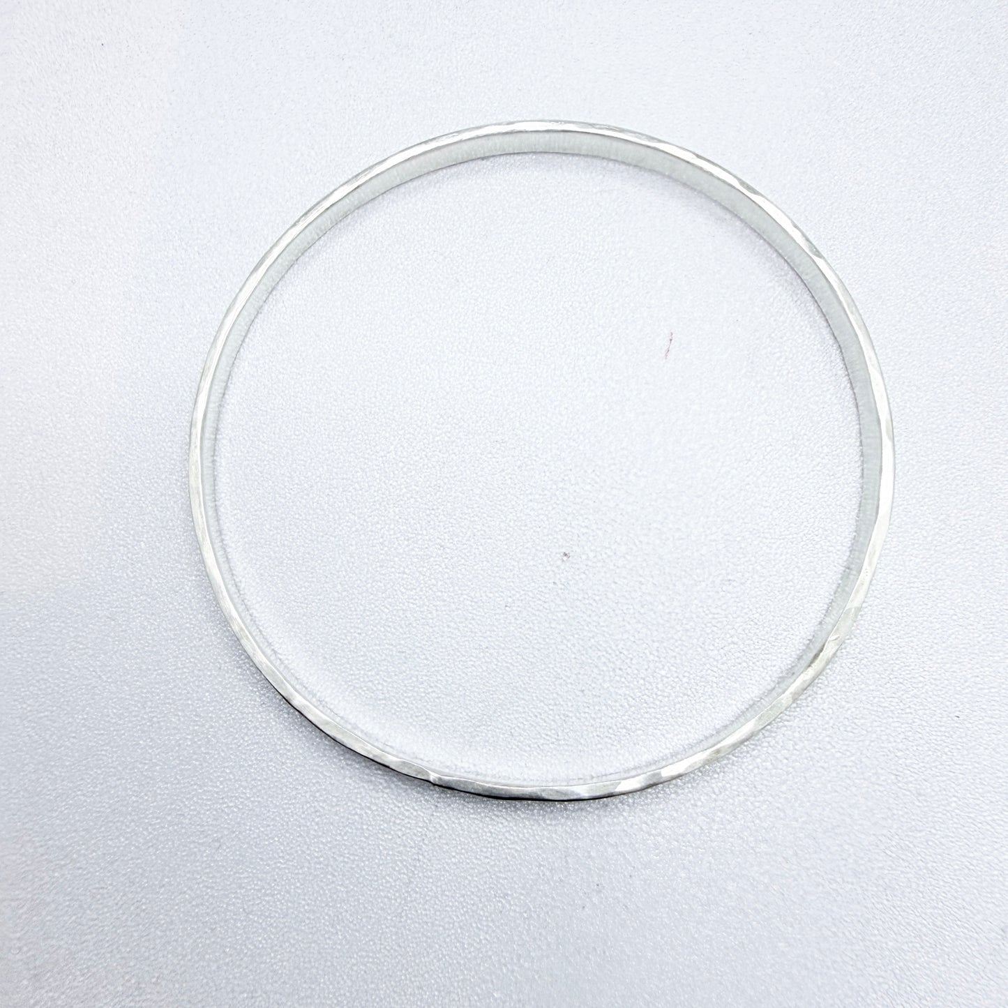 Sweden 1982. Vintage Hammered Sterling Silver Bangle Bracelet.