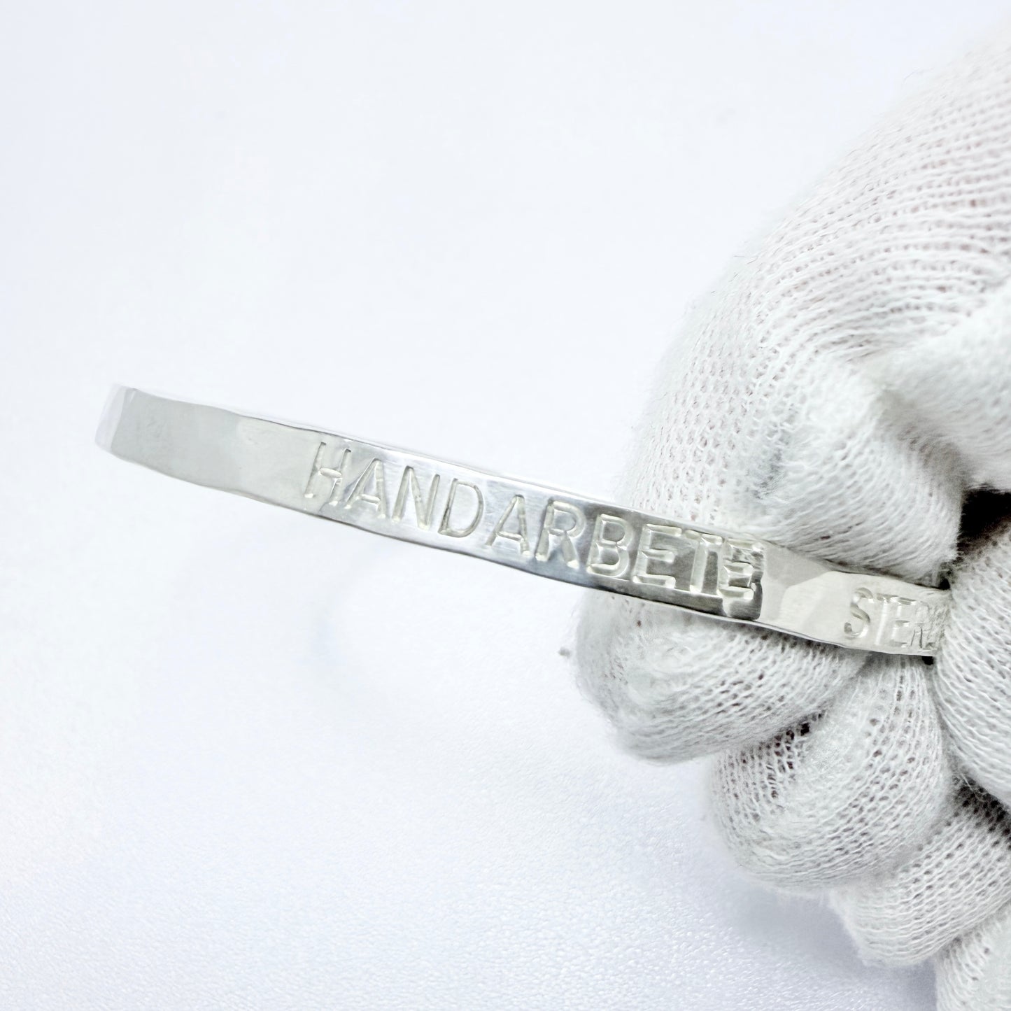Sweden 1982. Vintage Hammered Sterling Silver Bangle Bracelet.