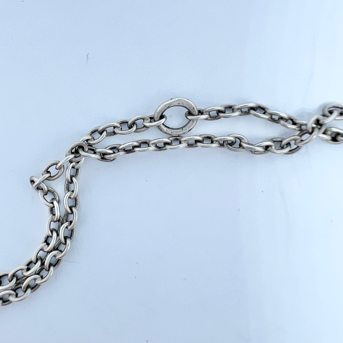 Antique Solid Silver 56 inch Longuard Chain Necklace.