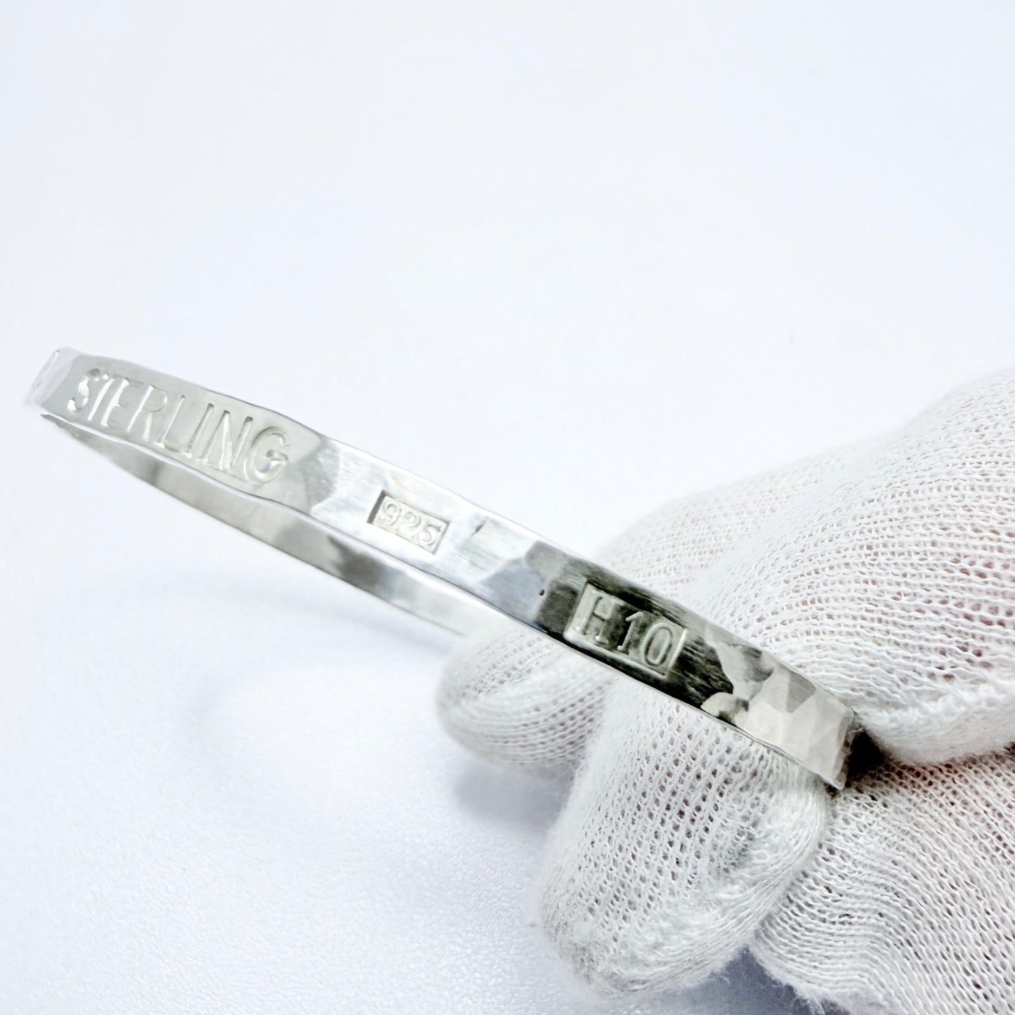 Sweden 1982. Vintage Hammered Sterling Silver Bangle Bracelet.