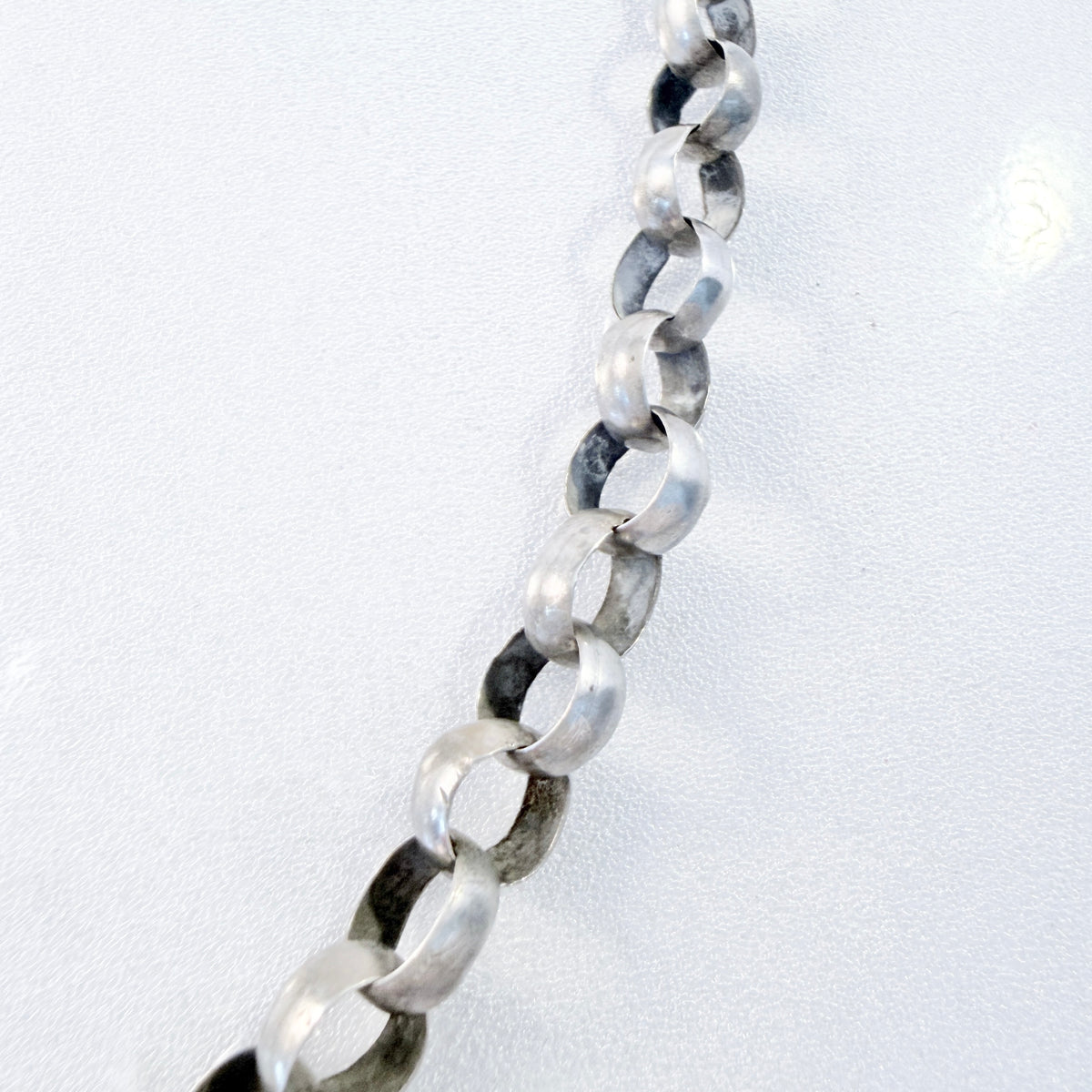 Frans Holm, Sweden 1862. Antique Solid Silver Hand-soldered Chain Necklace.